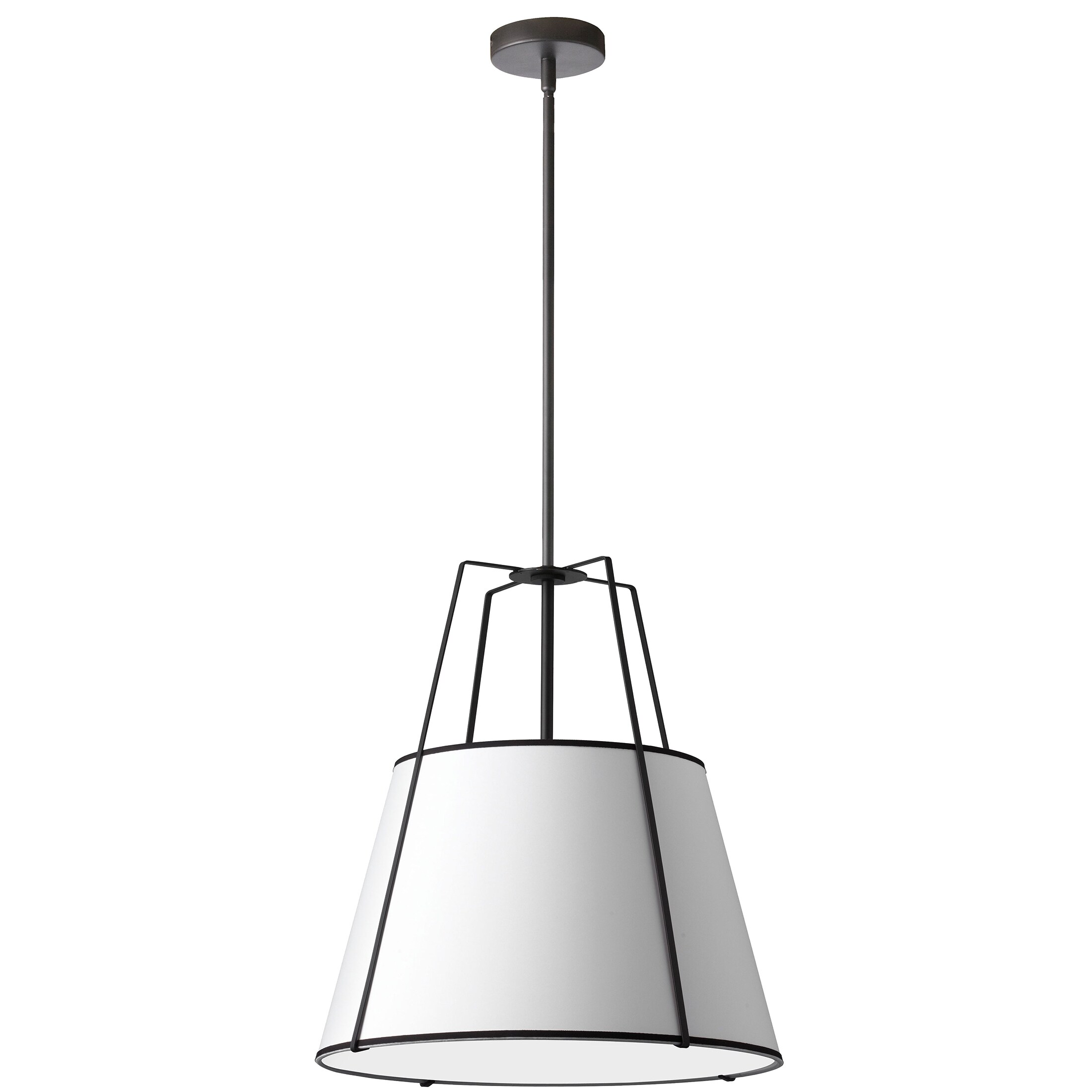 Dainolite TRA-1P-BK-WH Trapezoid 1 -Light Matte Black Modern/contemporary Drum Medium Hanging Pendant light