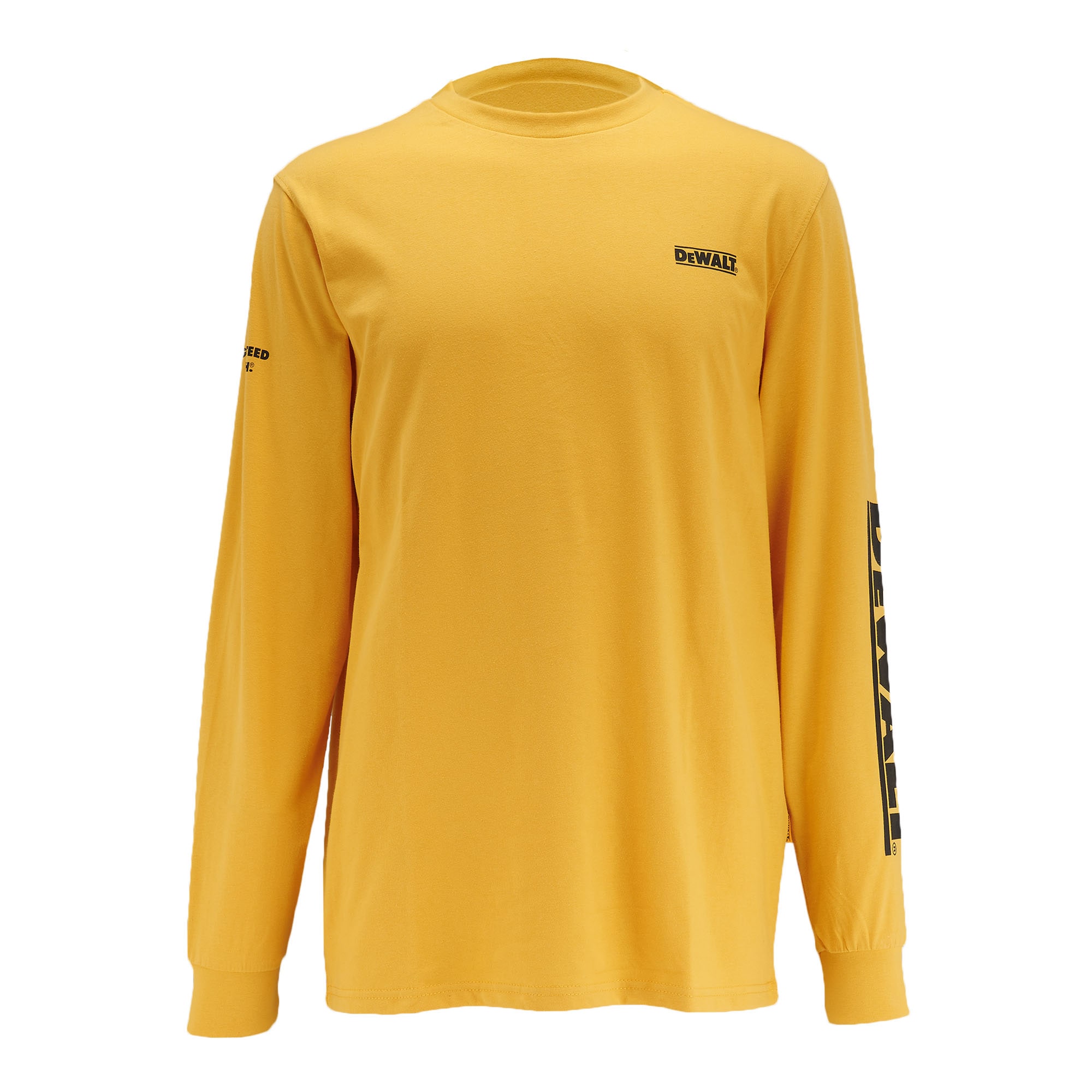 DEWALT DXWW50080-016-L Men's Yellow Poplin Long sleeve Solid T-shirt ( Large )