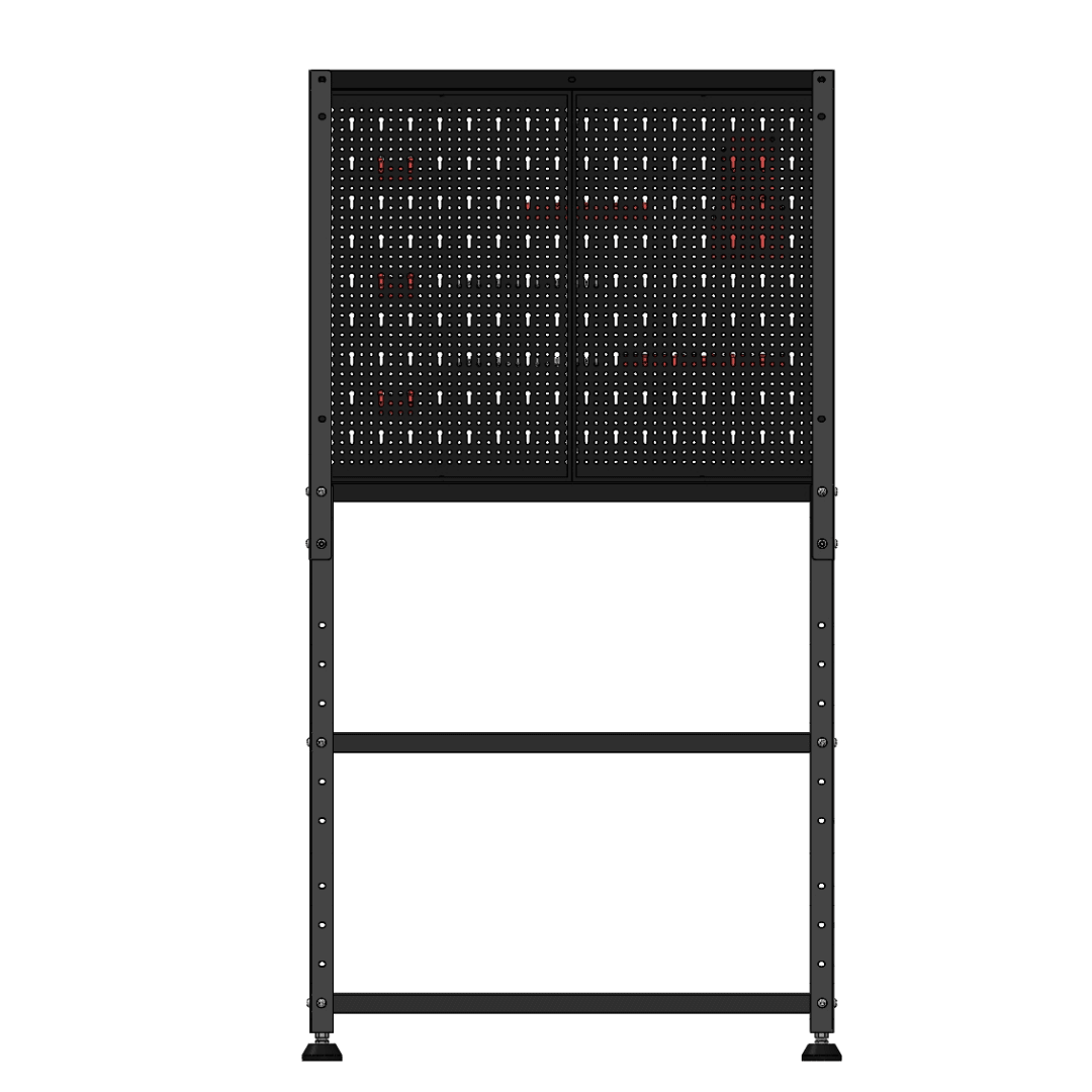 Qeetex NL-PHO-34SSGK0I Metal Workbench with Pegboard Garage Workbench with Pegboard and Storage DIY Work Table with Tool Hanging System Adjustable Metal Workstation for Workshop