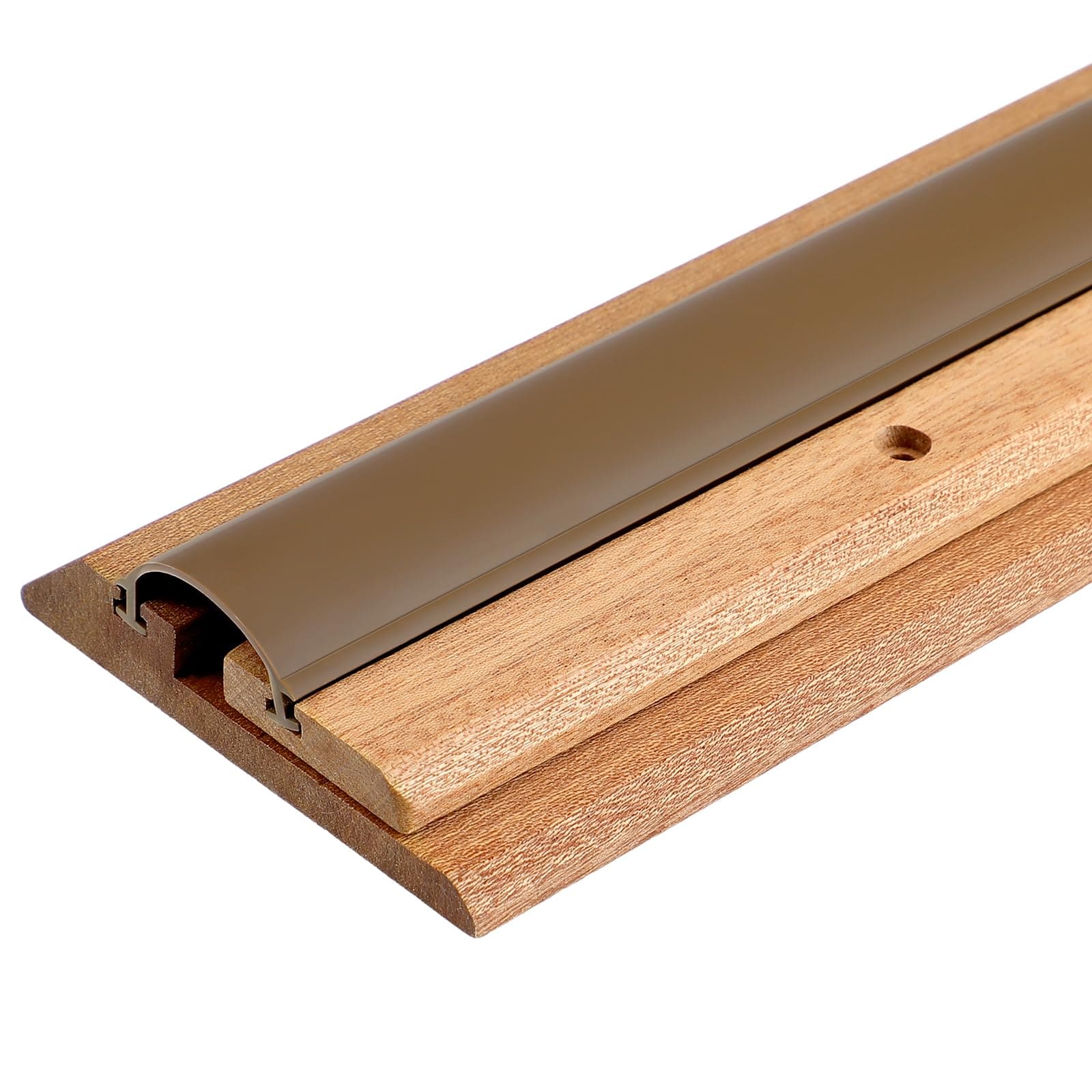 LAIFUCAM 36 inch Adjustable Oak Threshold with Vinyl Seal Red Oak Exterior Door Threshold Solid Wood Sill for Doorways Fits Three Quarter to One #LLA0804A309