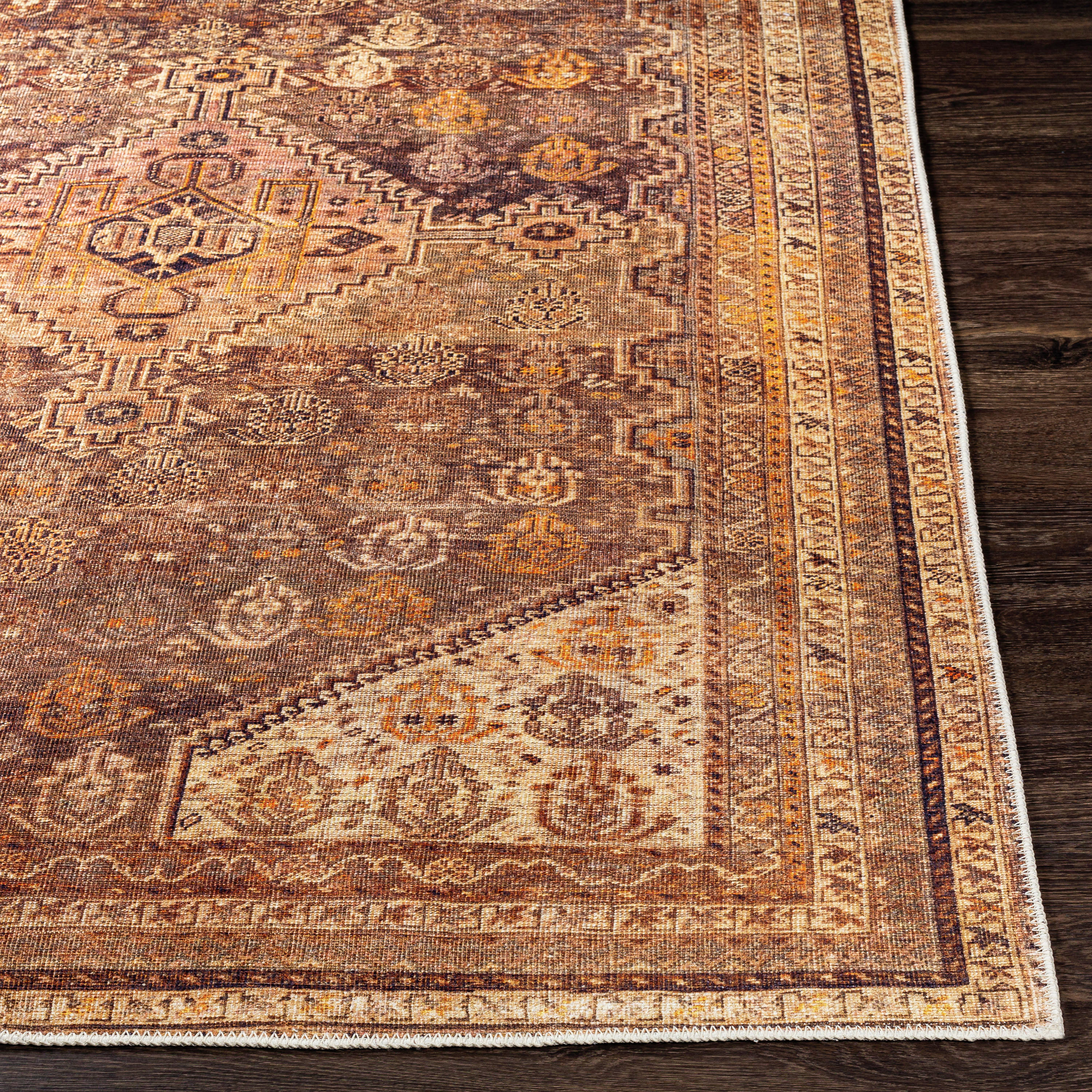 Surya Lavable 3 X 4 (ft) Burnt Orange Indoor Medallion Oriental Area Rug in  the Rugs department at