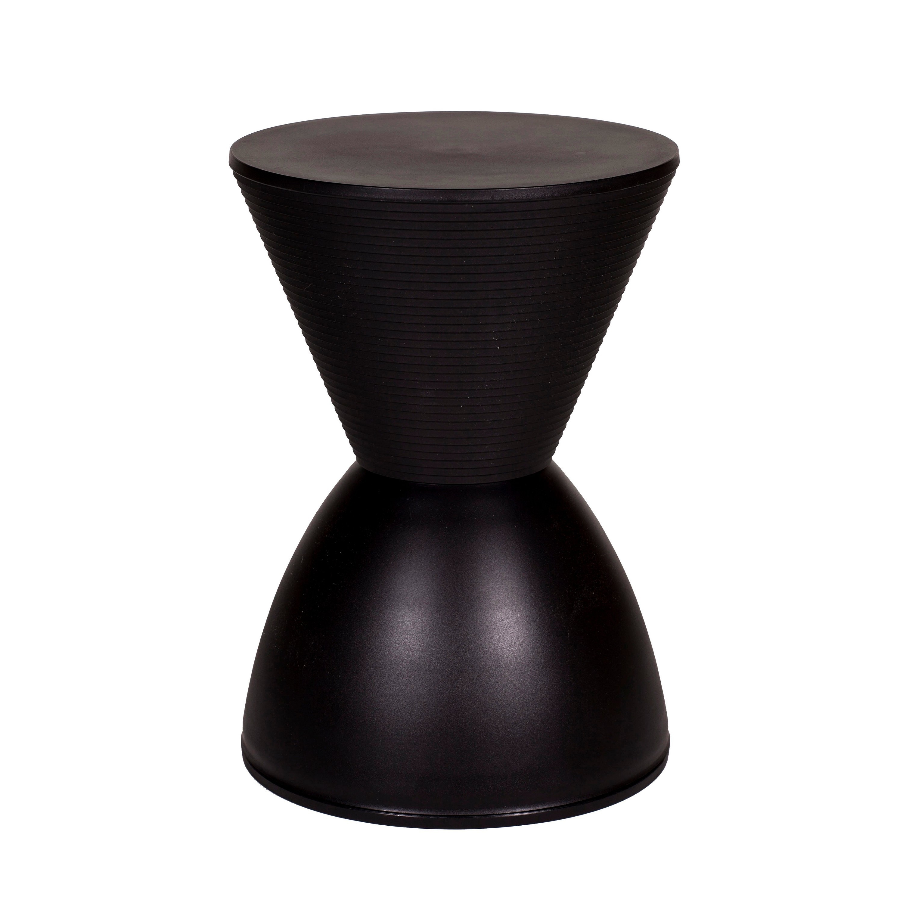 Benzara BM315084 12-in W x 17-in H Black Wood Round Modern End Table