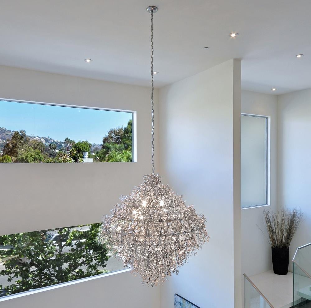 Comet 13-Light Polished Chrome Pendant with Beveled Crystal