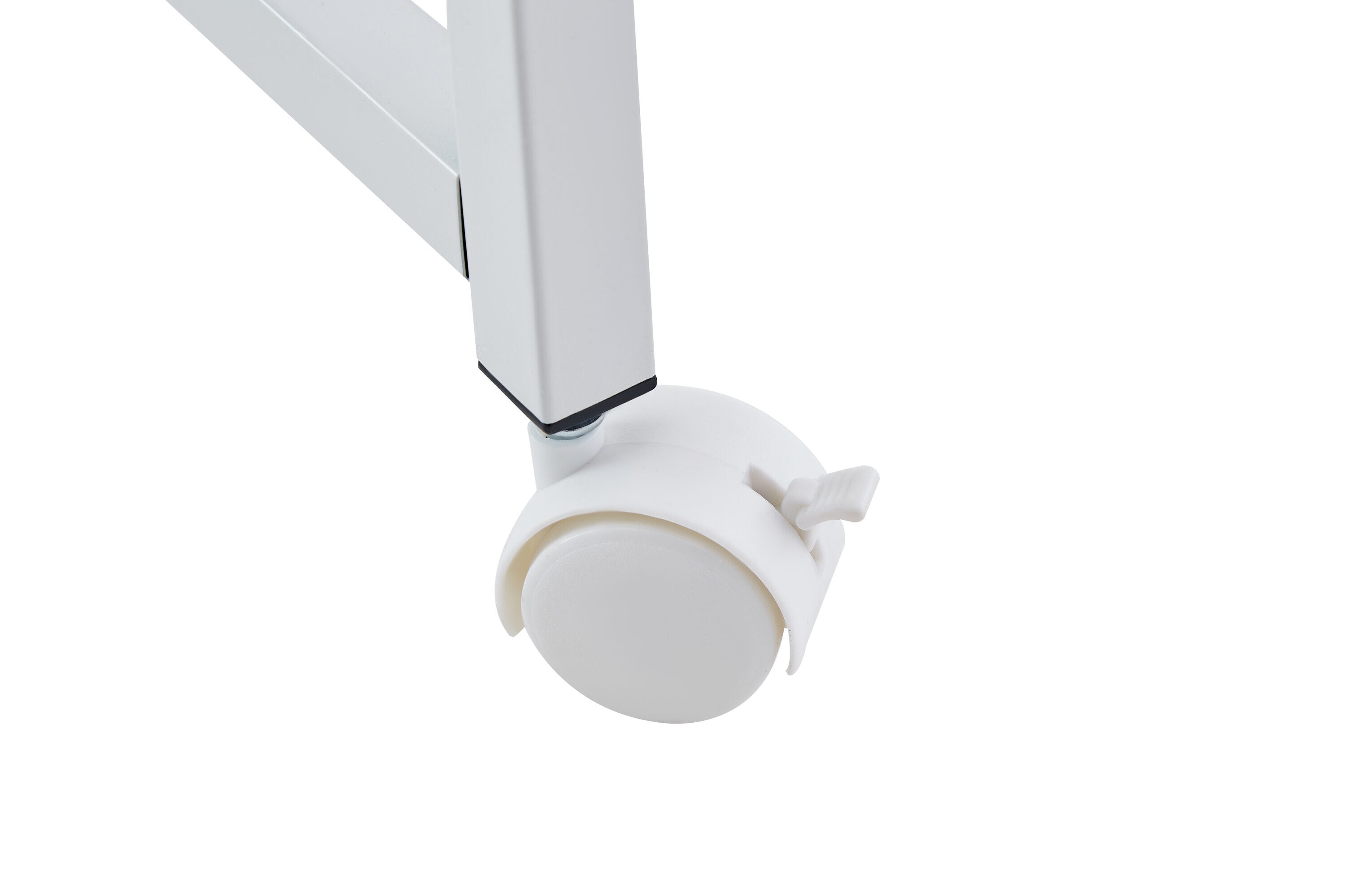 Foot of desk leg with wheel