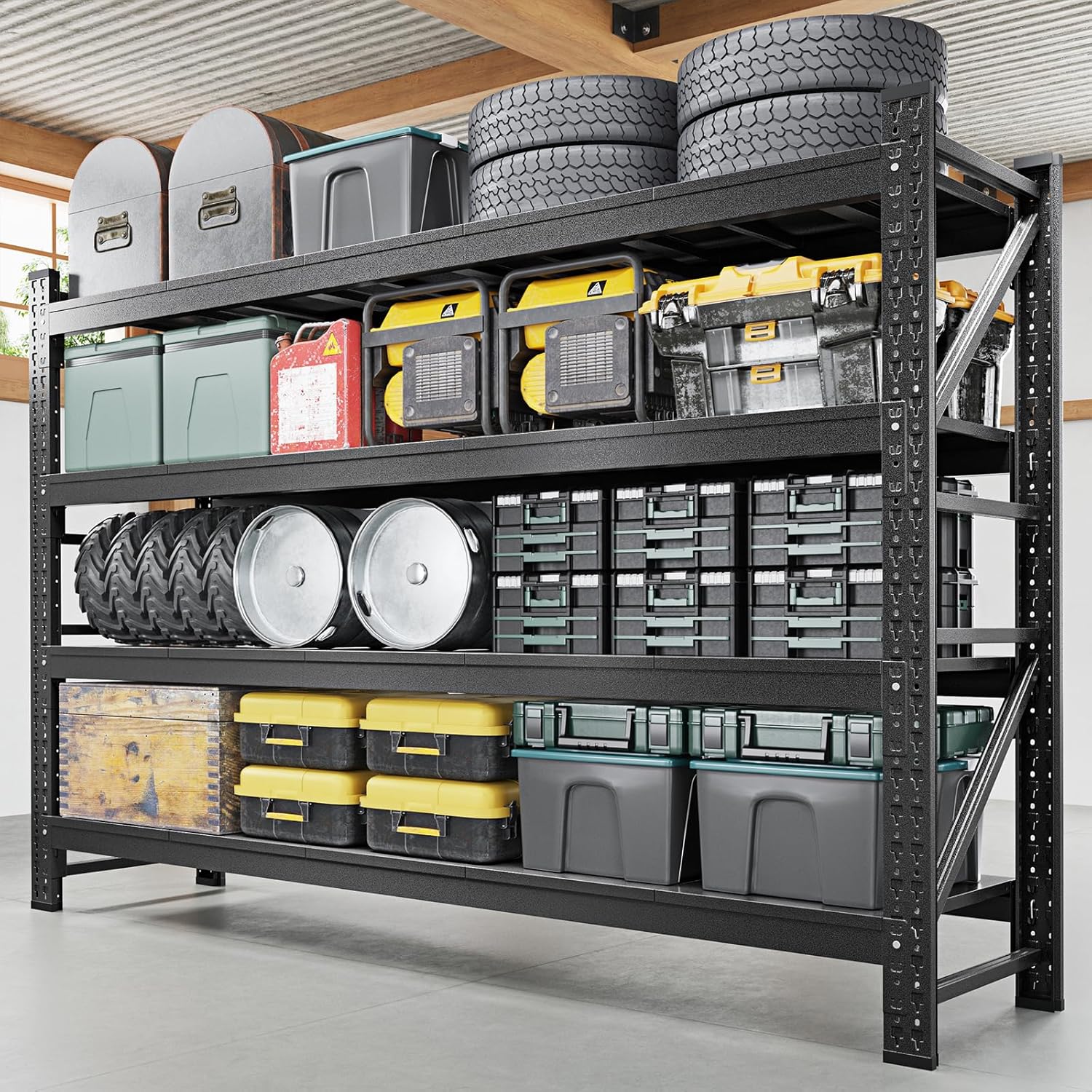 Letaya  Metal Shelving 7000LBS Heavy Duty 4-Tier 68W x 24D x 64H Industrial Shelves