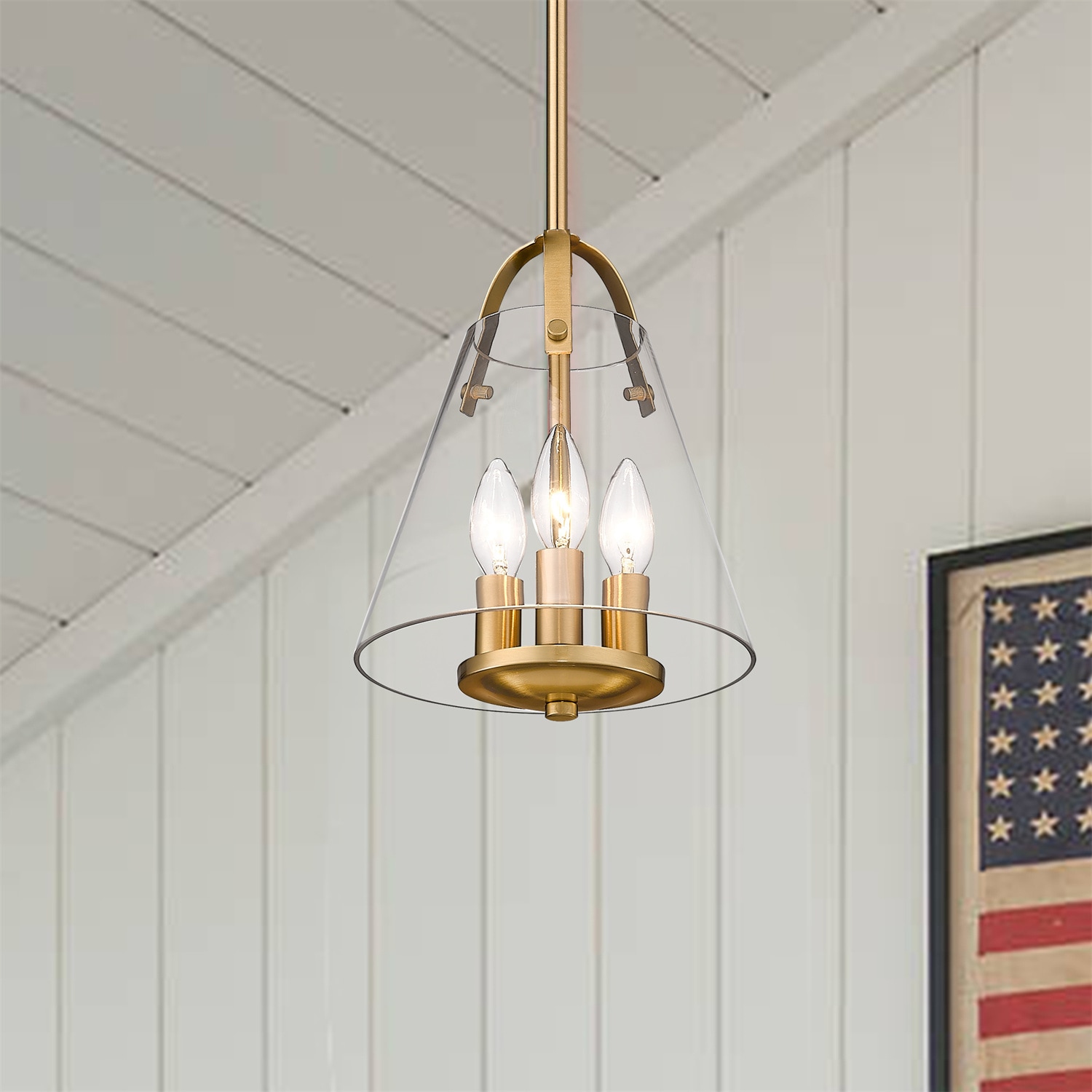 DEELIGHT D0102LJWHIBCZY-ZY Chandelier 1 -Light Gold Modern/contemporary For Use in Bedrooms, Dining Rooms, Foyers, Kitchens, Living Rooms Chandelier