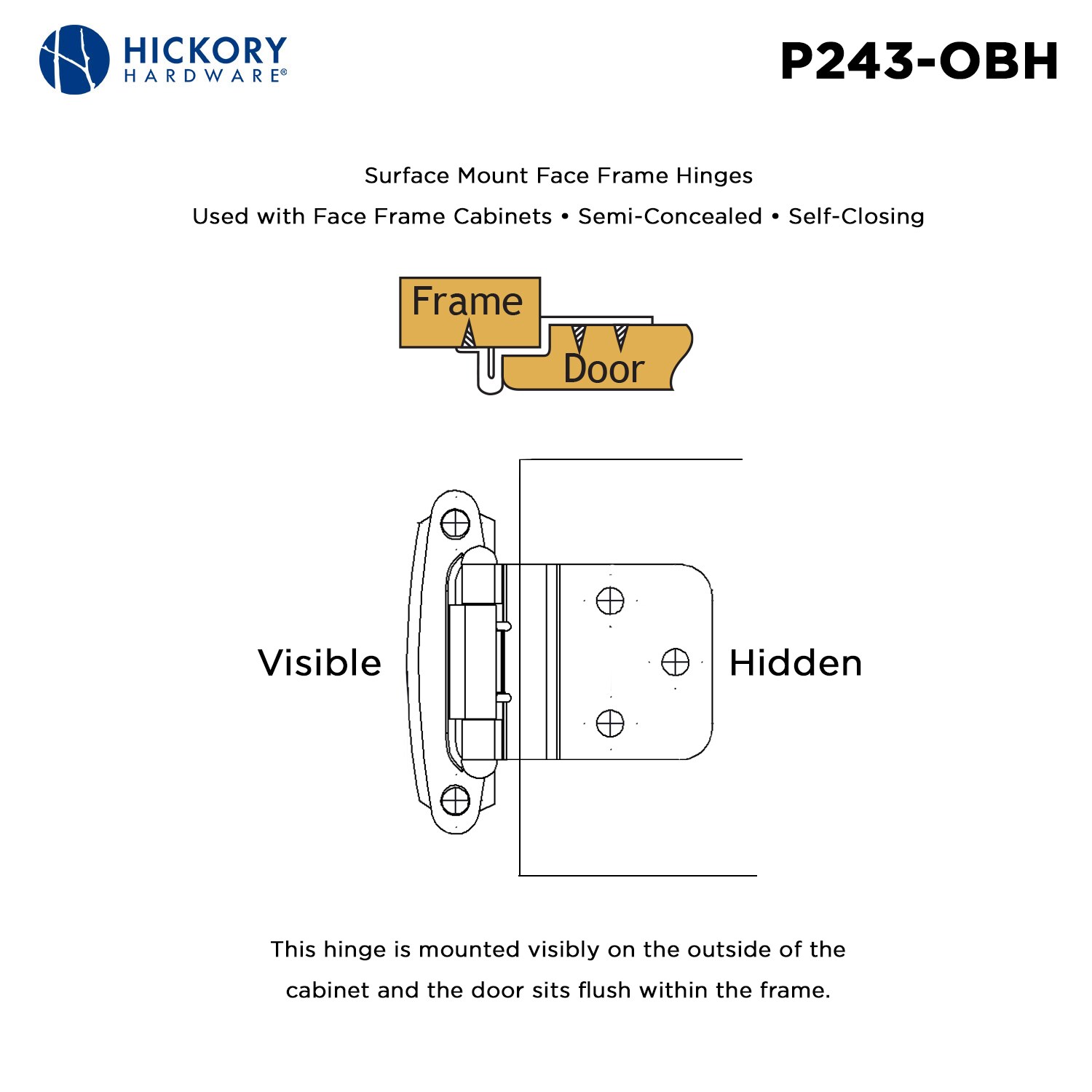 Hickory Hardware P243-OBH-10B Cabinet-Hinges - View #6