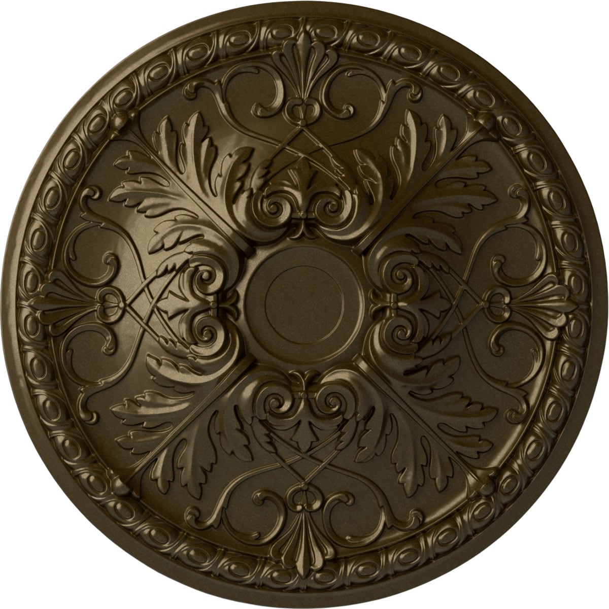 Ekena Millwork CM32TNBRS Tristan 32.375-in W x 32.375-in L Painted Brass Polyurethane Whole Ceiling Medallion