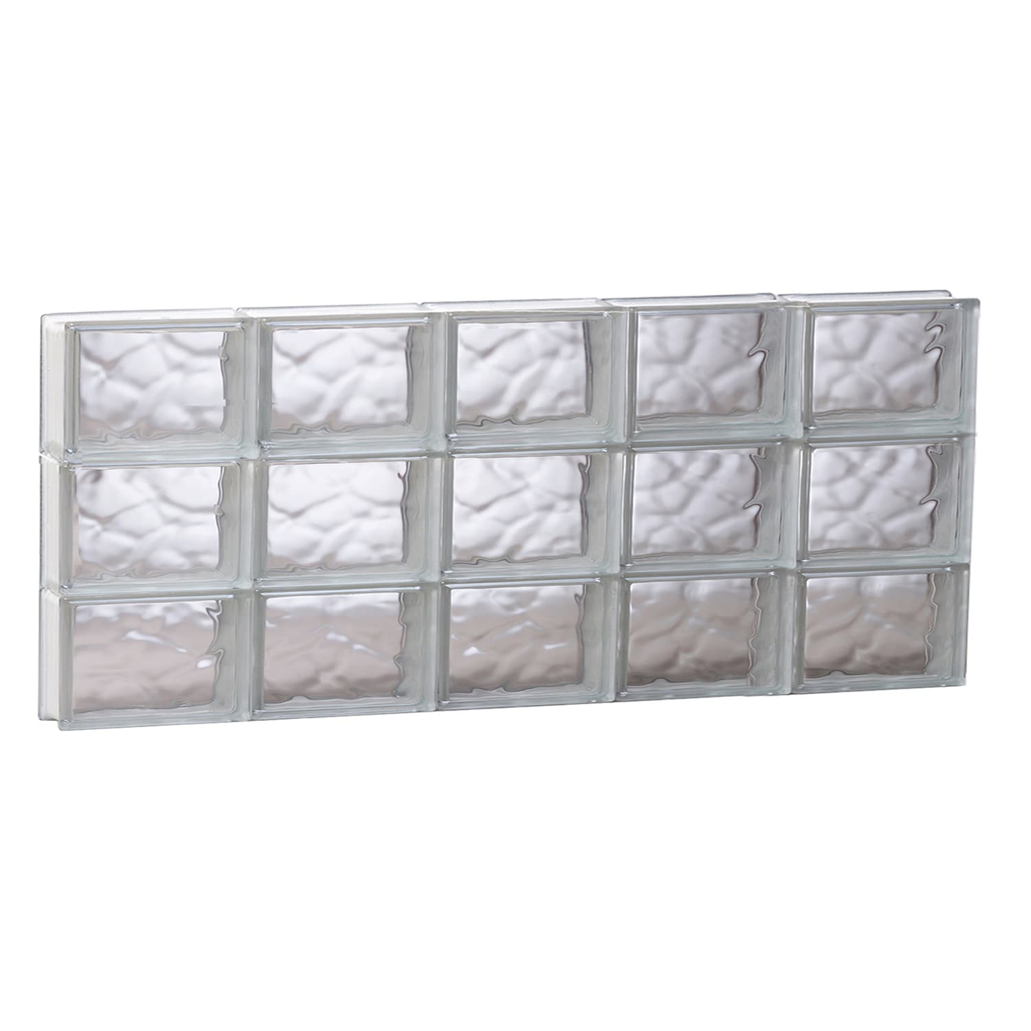 REDI2SET S4018DC Wavy Glass 38-3/4-in x 17-1/4-in Frameless Replacement Glass Block Window