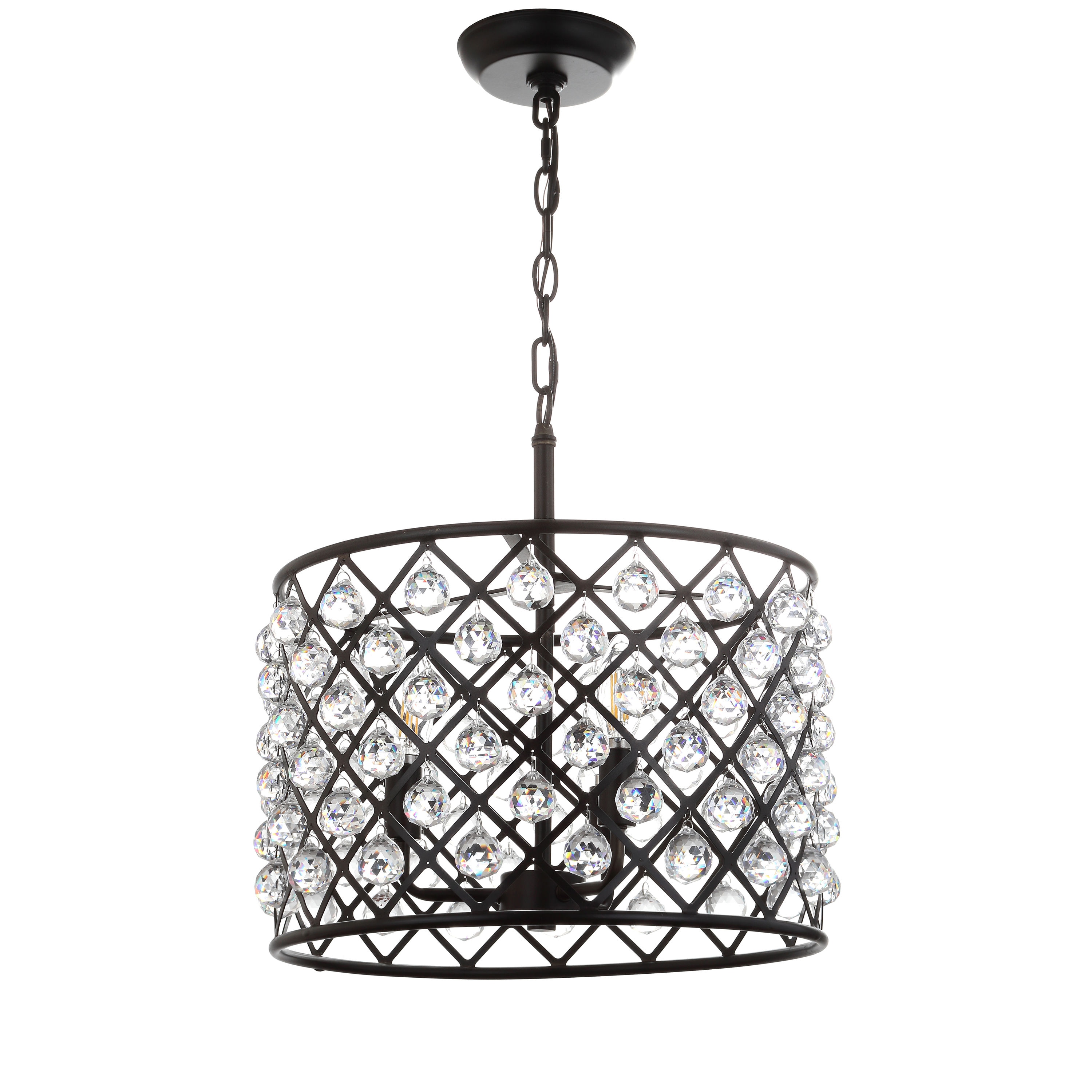 Gabrielle 16" Oil-Rubbed Bronze Crystal LED Drum Pendant