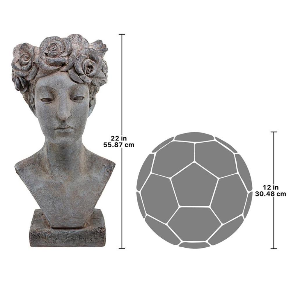Gray Roman Goddess Resin Head Planter Statue