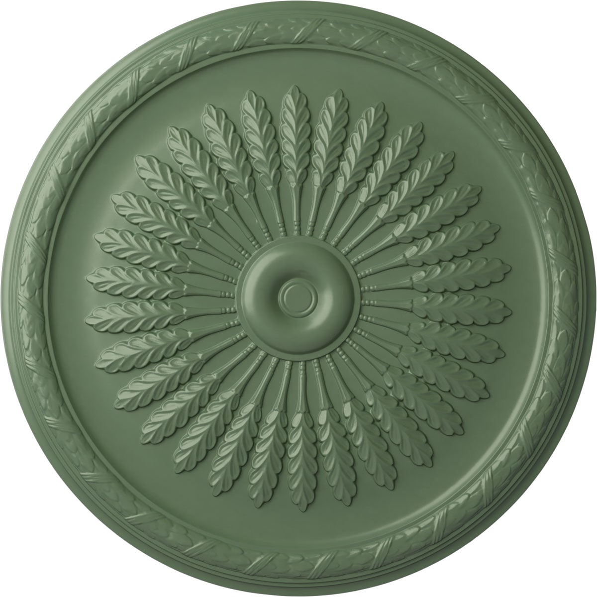 Ekena Millwork CM36JUAGF Juniper 36-in W x 36-in L Painted Athenian Green Polyurethane Whole Ceiling Medallion