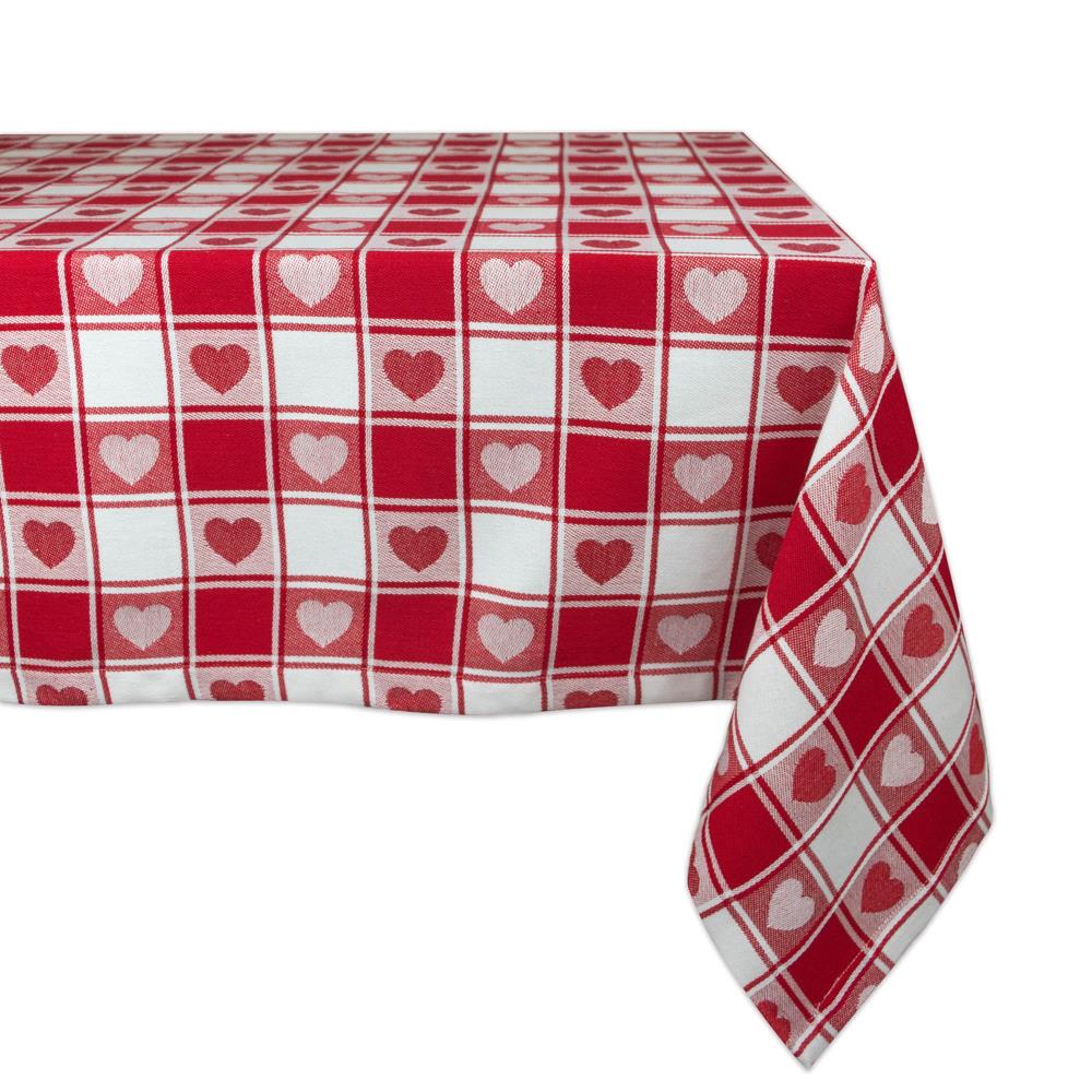 DII CAMZ36335 Checkered Heart Tablecloth