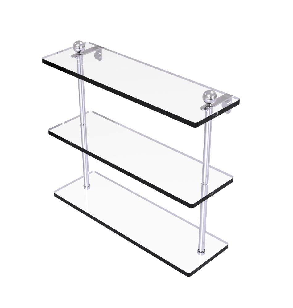Allied Brass PR-5/16-SCH Prestige Regal Satin Chrome 3 -Tier Wall mount Bathroom Shelf ( 16-in x 15-in x 5-in )