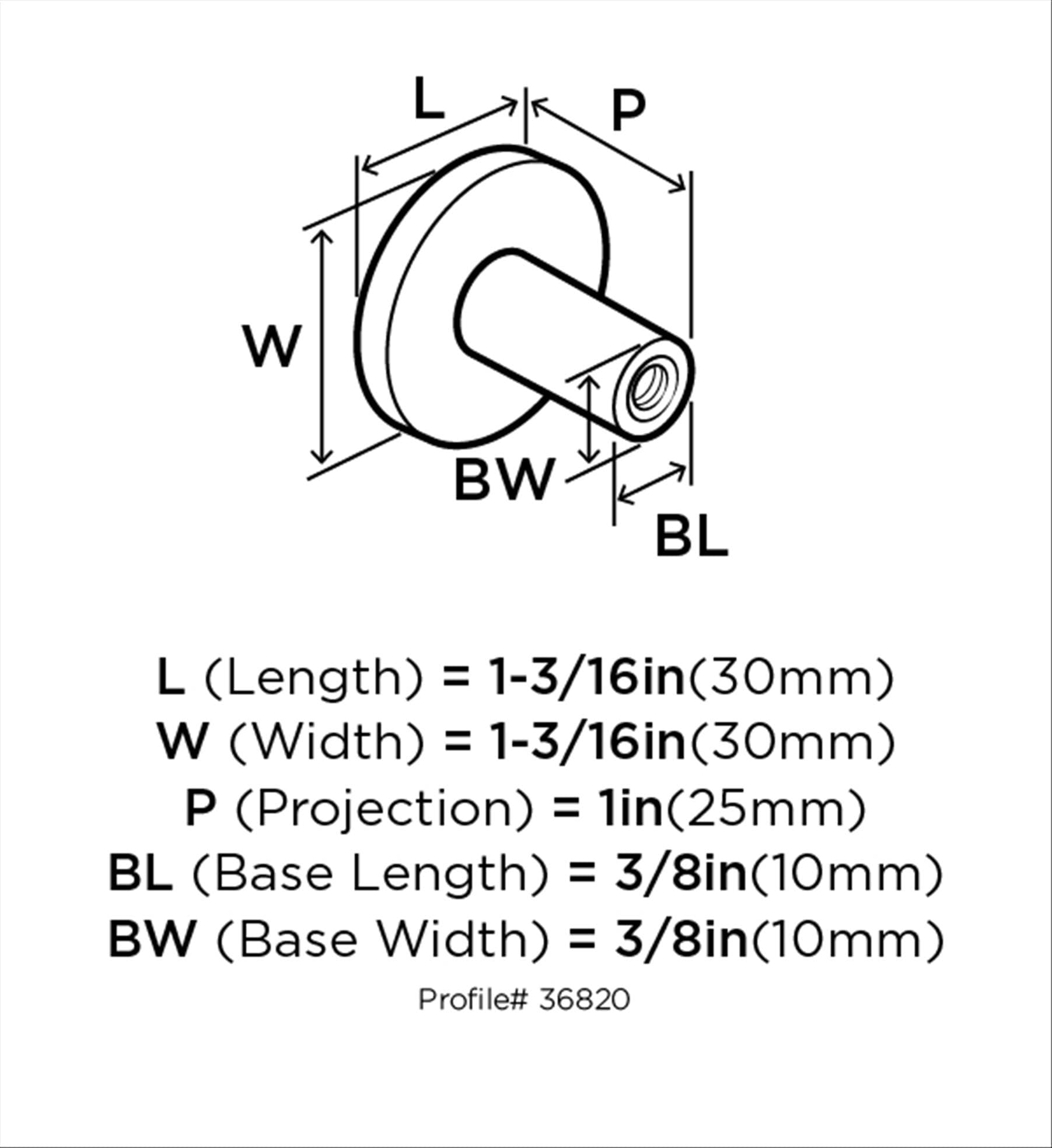 Amerock BP36820PN Cabinet-Knobs - View #3