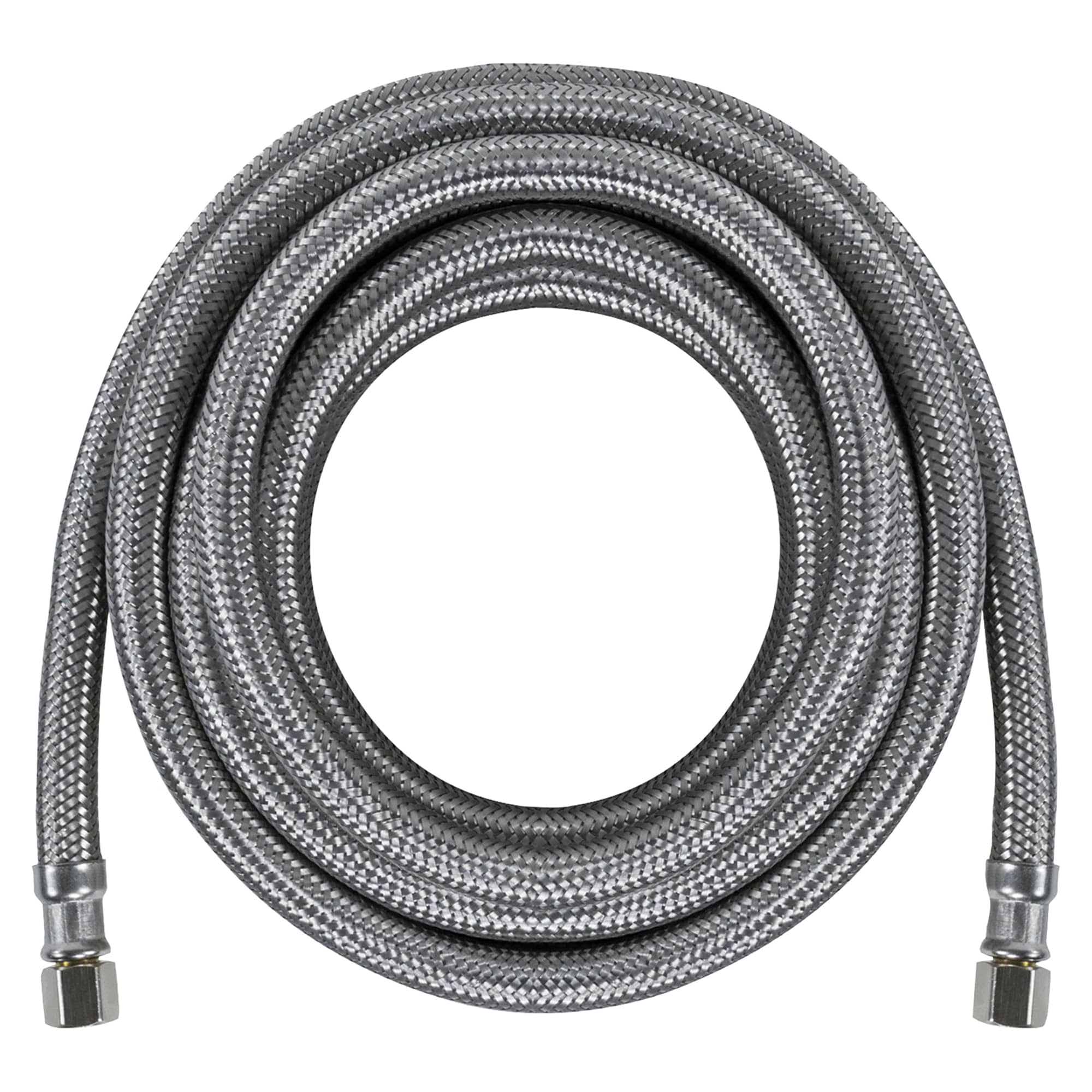Everflow Supplies 2666-NL Lead Free Stainless Steel Braided Ice Maker Supply Line with Two 1/4 Fittings on Both Ends, 72