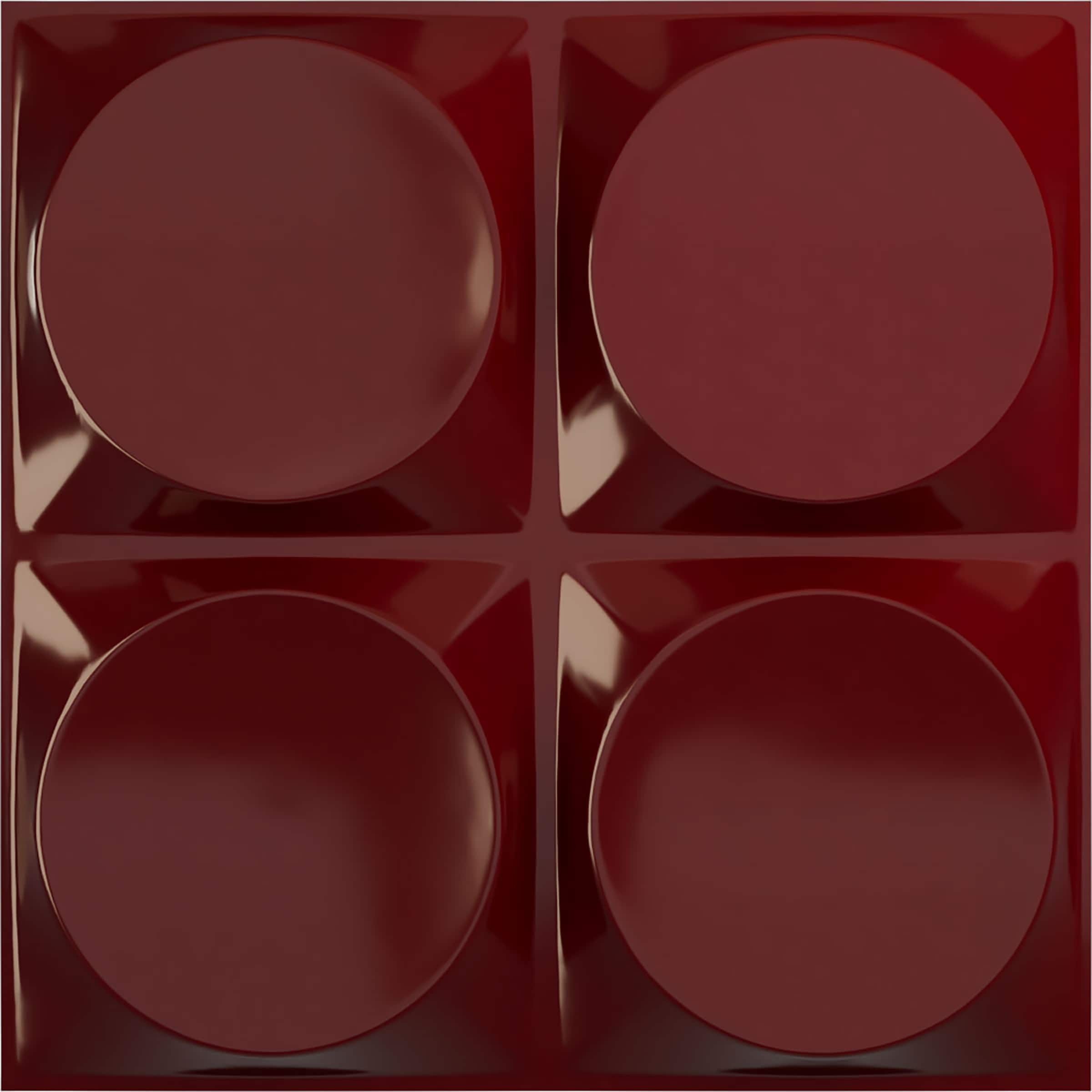 Ekena Millwork WP20X20ADHML 19-5/8-in x 19-5/8-in Embossed Paintable/Stainable Red PVC Wall Panel (
