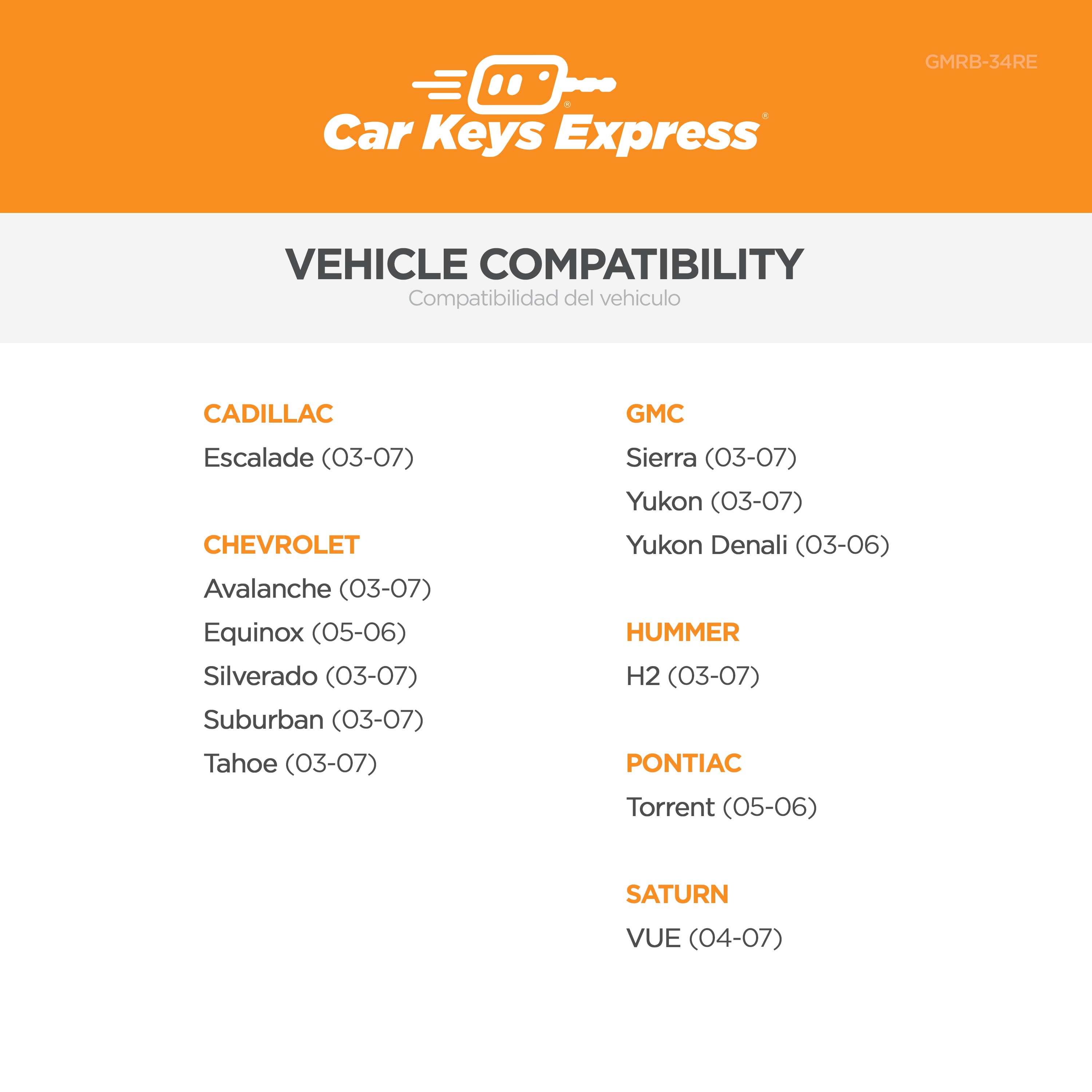 Car Keys Express GMRB-34RE Key-Accessories - View #2