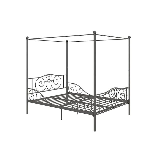 Dhp Pewter Full Canopy Bed In The Beds, Dhp Canopy Metal Bed Twin Pink