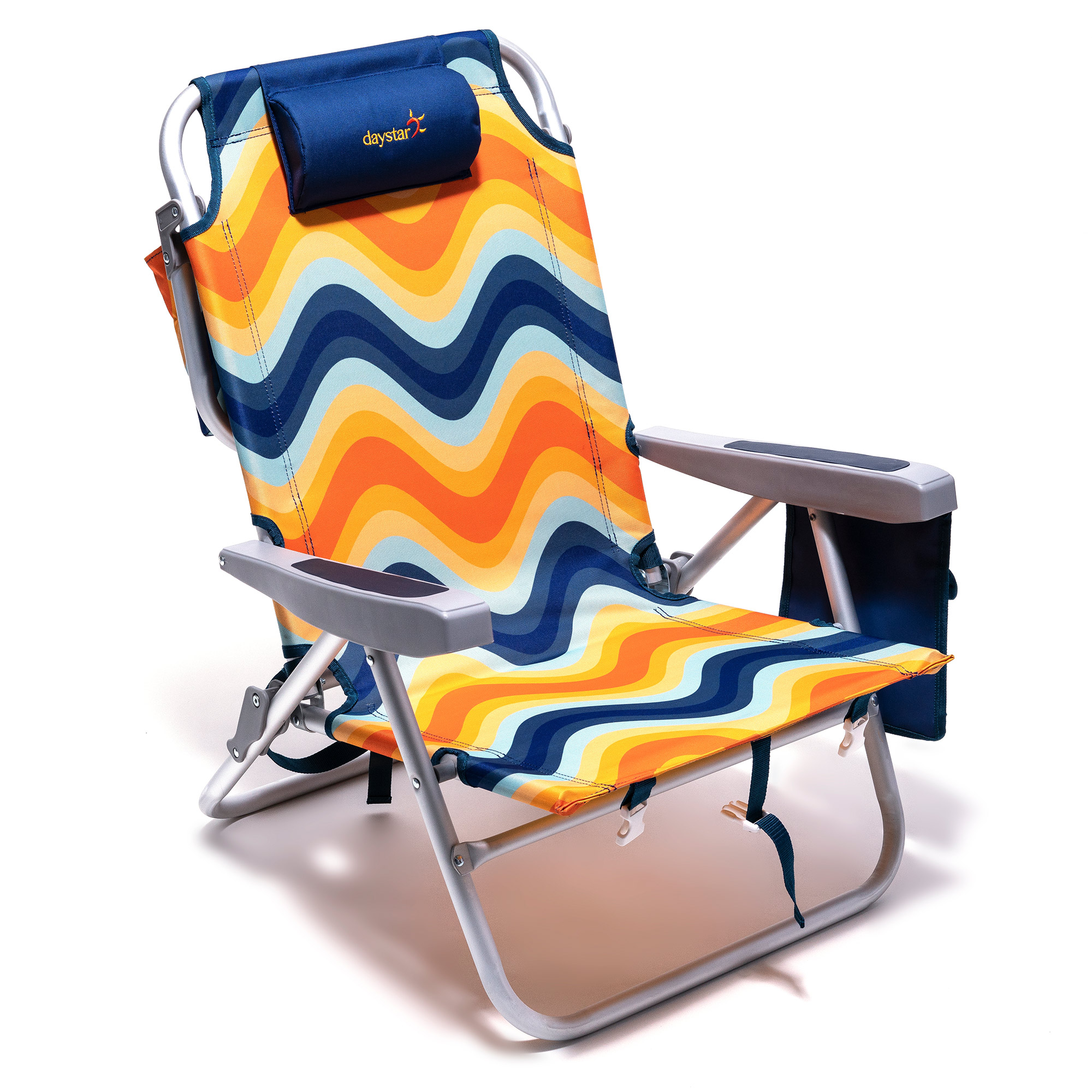 Clihome CL-BCAC1168ROG2 Polyester Orange Folding Beach chair Adjustable and Carrying Strap/Handle Included