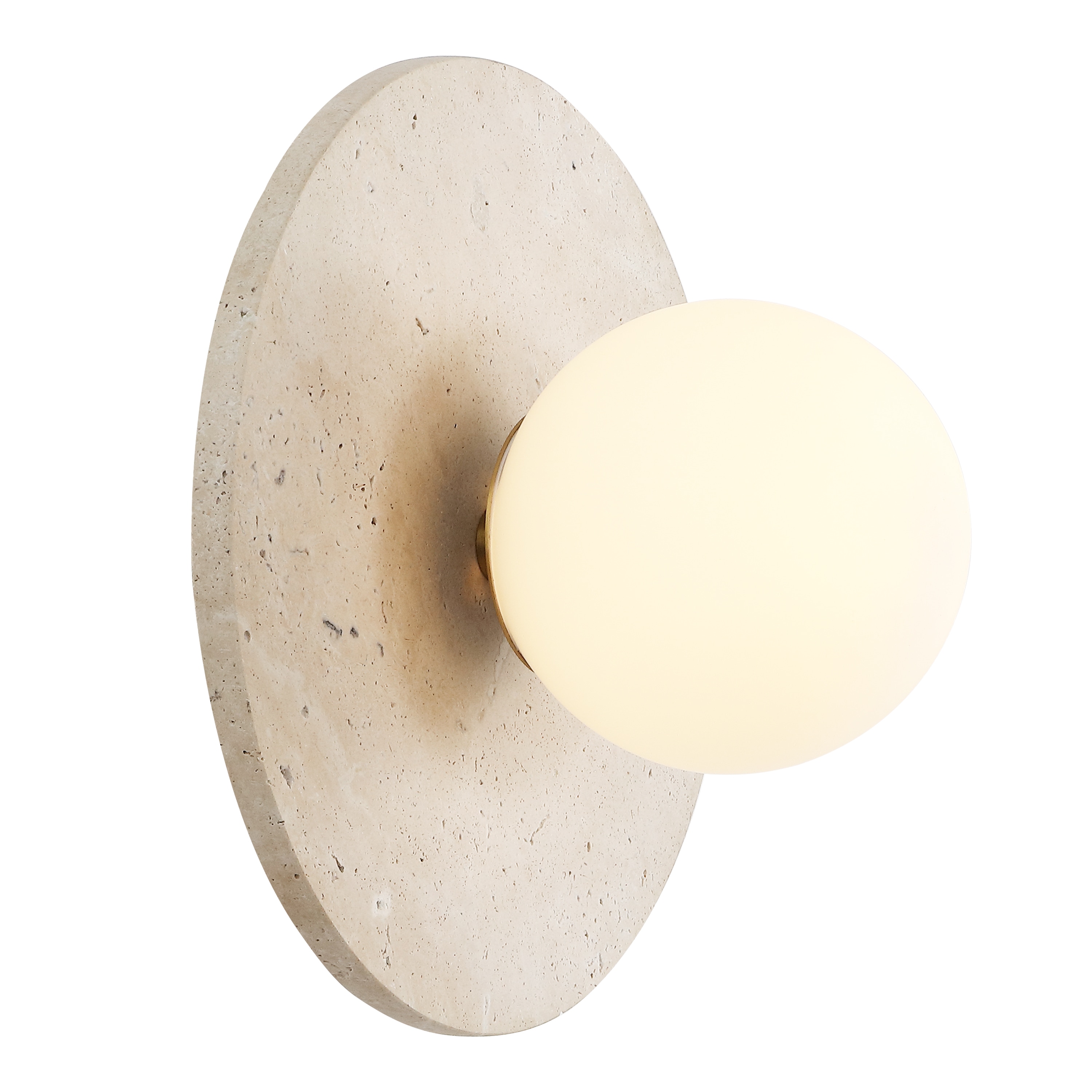 JONATHAN  Y Tivoli 9.75" Modern Minimalist 1-Light Ovoid Travertine LED Wall Sconce, Light Brown