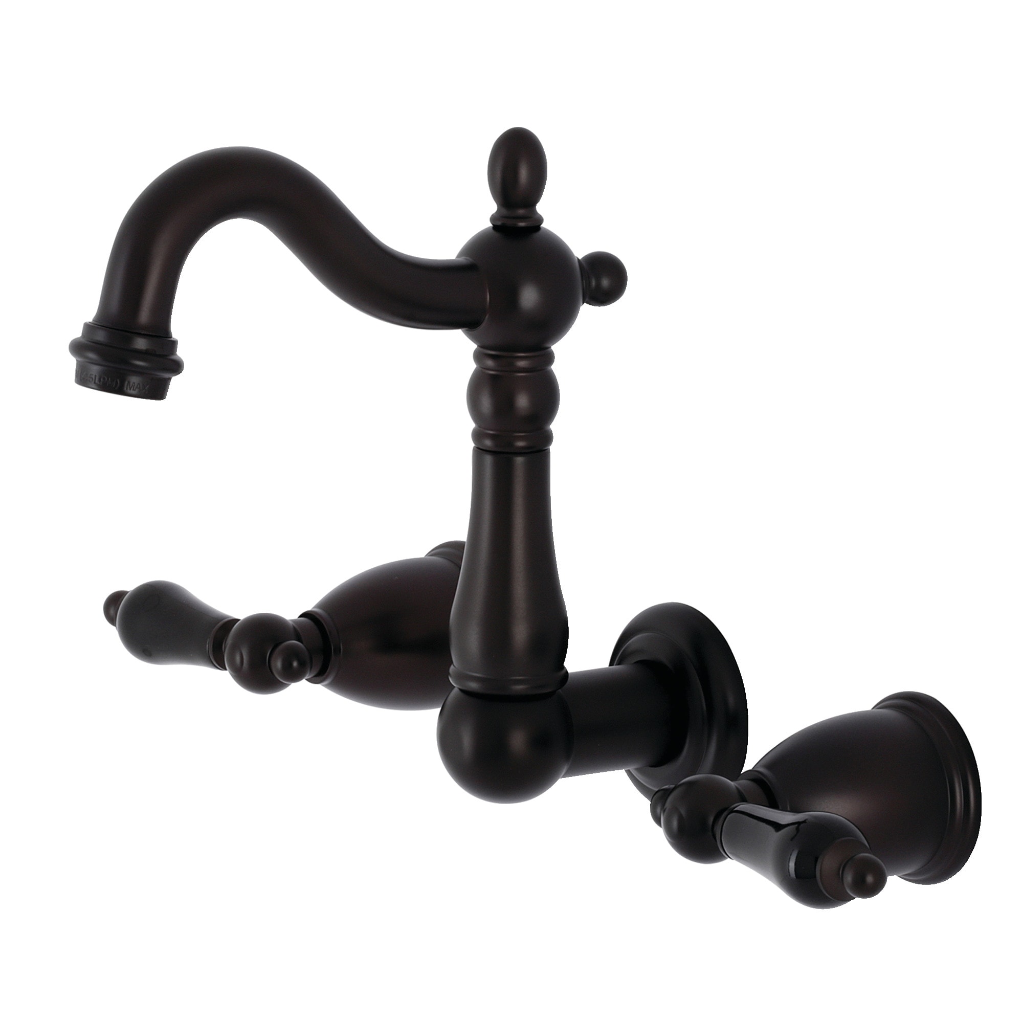 Kingston Brass WLKS1225PKL Duchess Oil-rubbed bronze Wall-mount 2-handle Low-arc Residential Handle Bathroom Sink Faucet