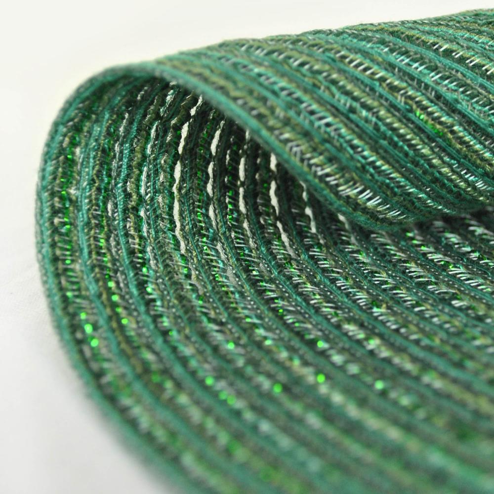 Pistachio Green Woven Fabric Round Placemats, Set of 6