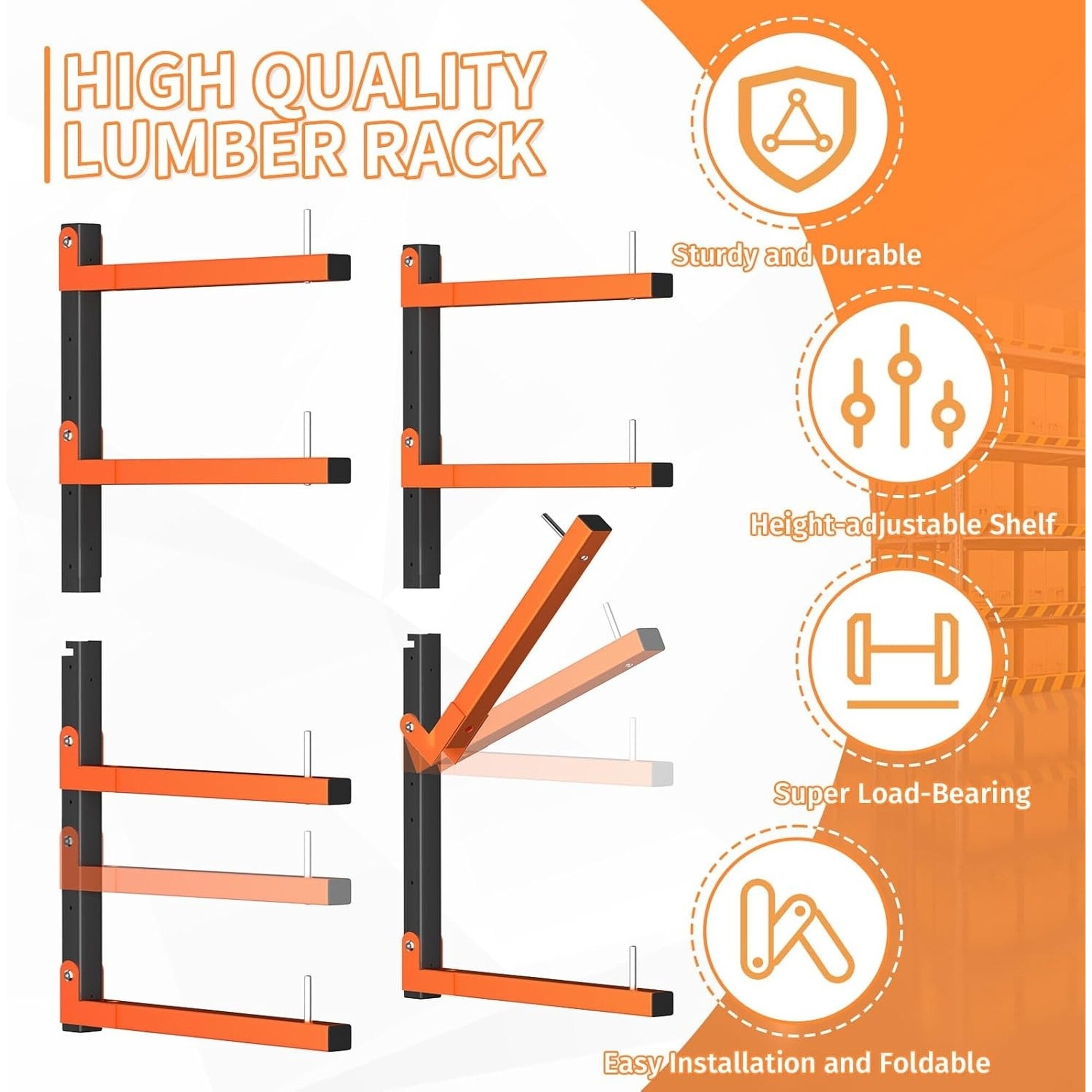 Numhew NHBEN28733 Wall-Mounted-Shelving - View #3