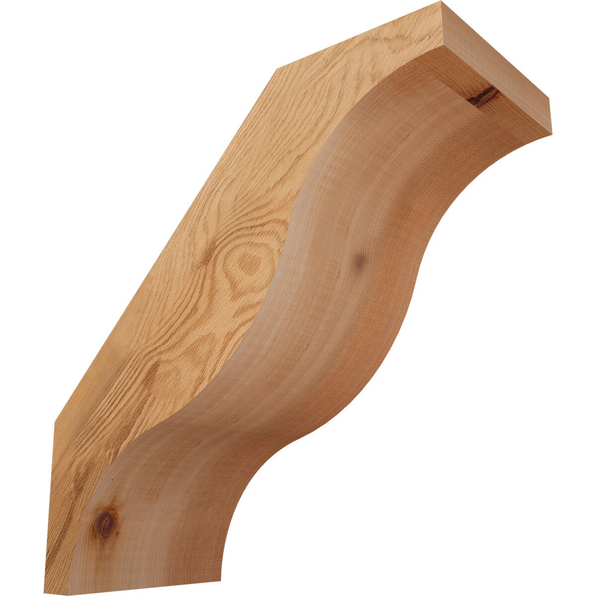 Ekena Millwork BRC06X12X12FST00SWR 5-1/2-in x 12-in x 12-in Western Red Cedar Unfinished Wood Funston Smooth Knee Brace