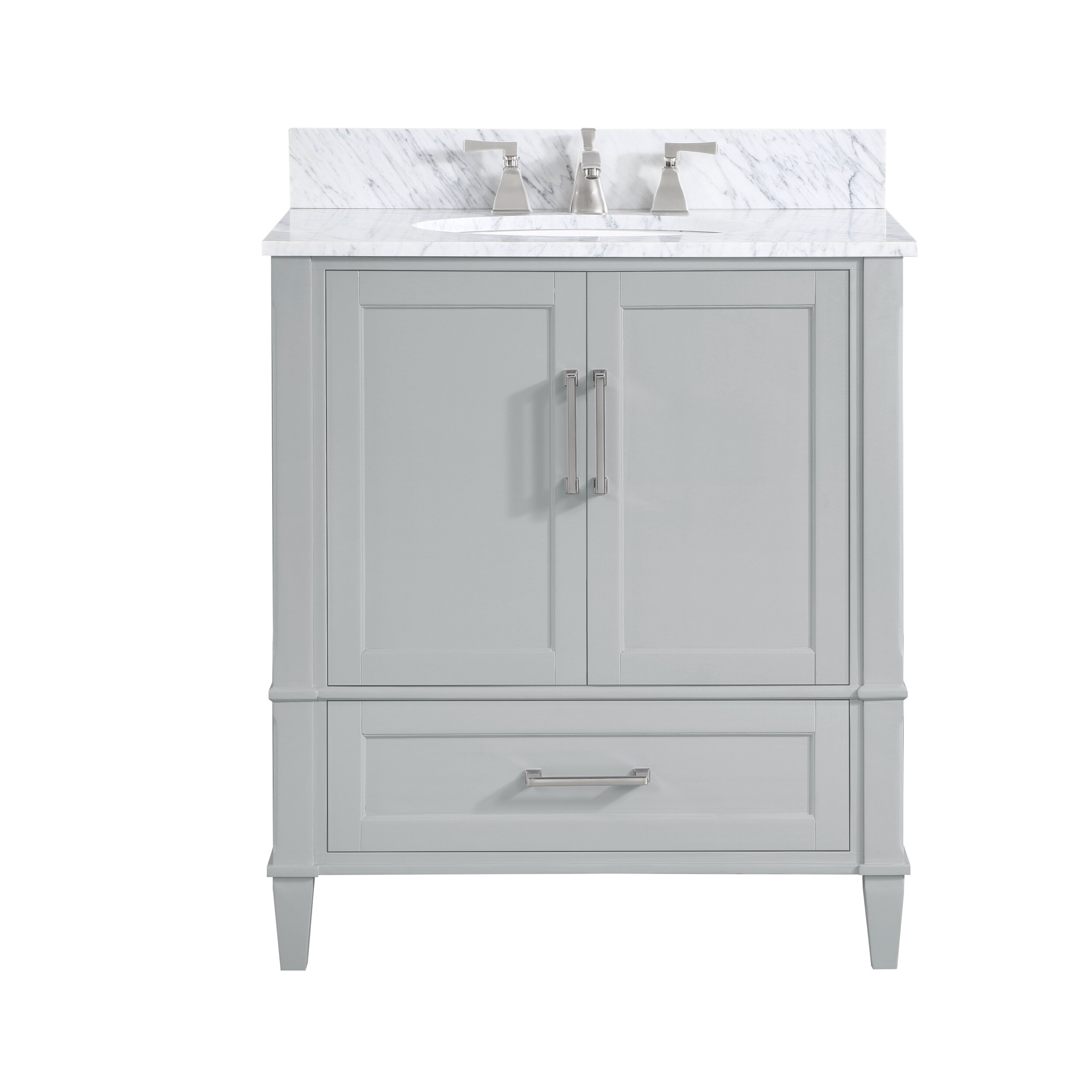 BEMMA Montauk 30-in Morning Fog Grey Undermount Single Sink Bathroom ...