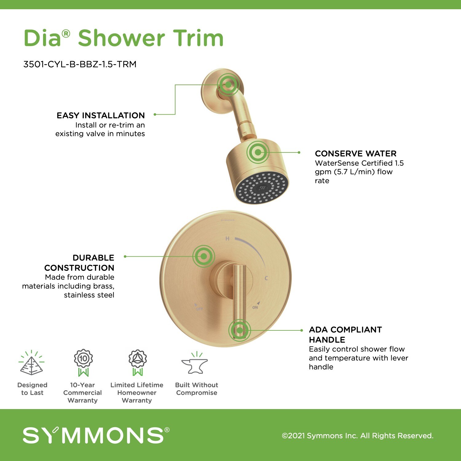 Symmons 3501CYLBBBZ1.5TRM Tub-Shower-Faucets - View #4