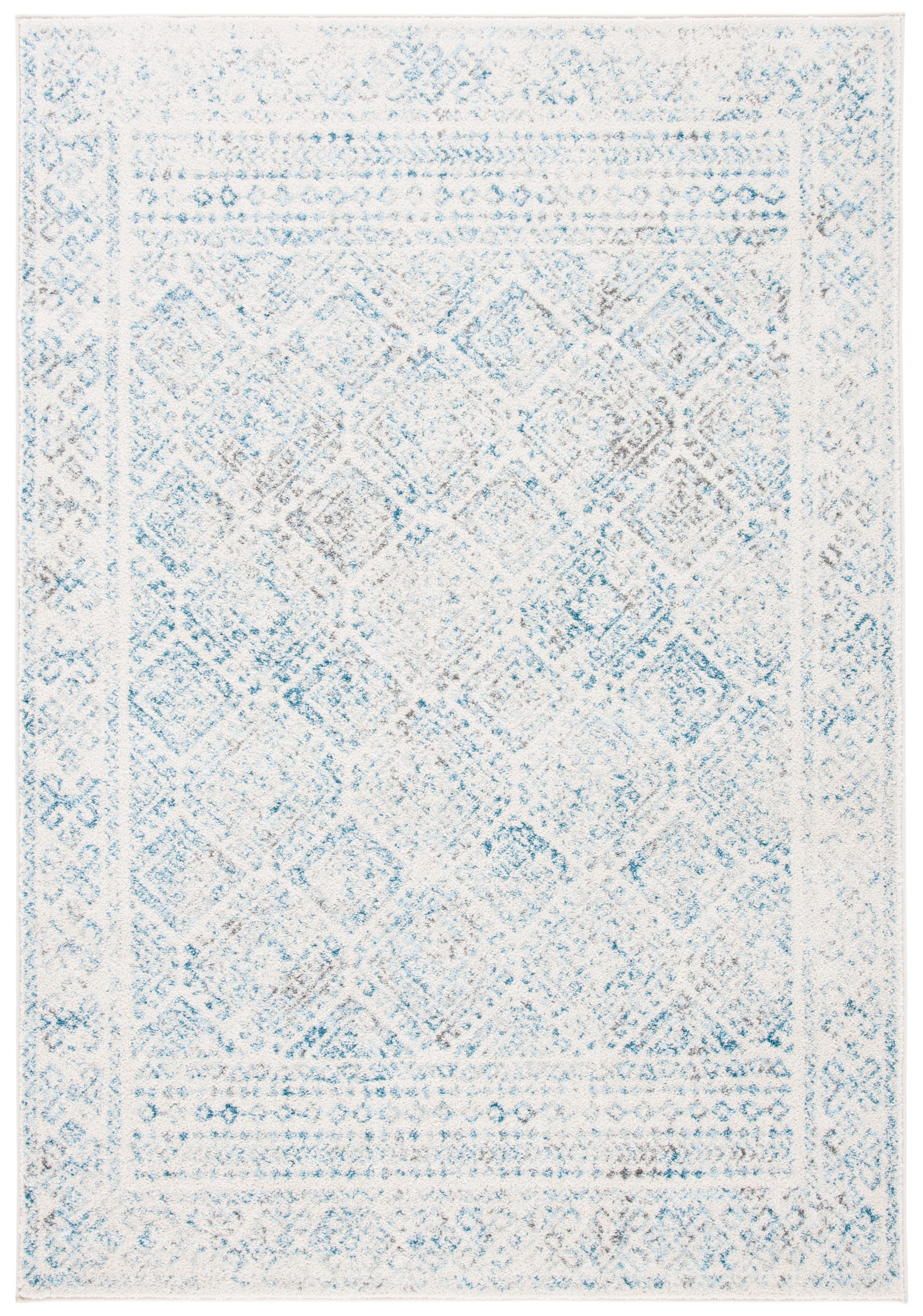 Safavieh TUL264B-5 Tulum Virden 5 x 8 (ft) Loomed Polypropylene Ivory/Turquoise Rectangular Indoor Distressed/Overdyed Bohemian/Eclectic Area rug