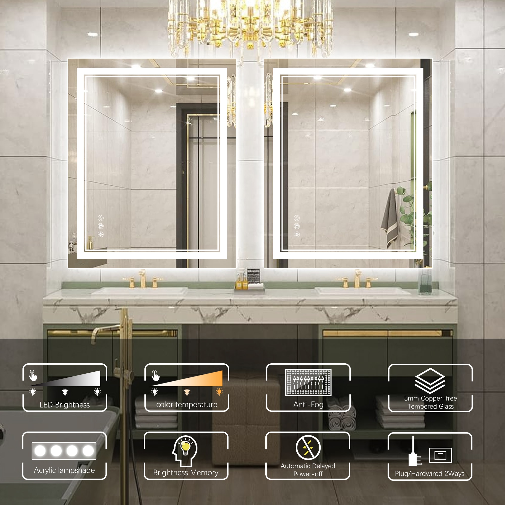 Bybafun YD5100008 Framed-Bath-Mirrors - View #7