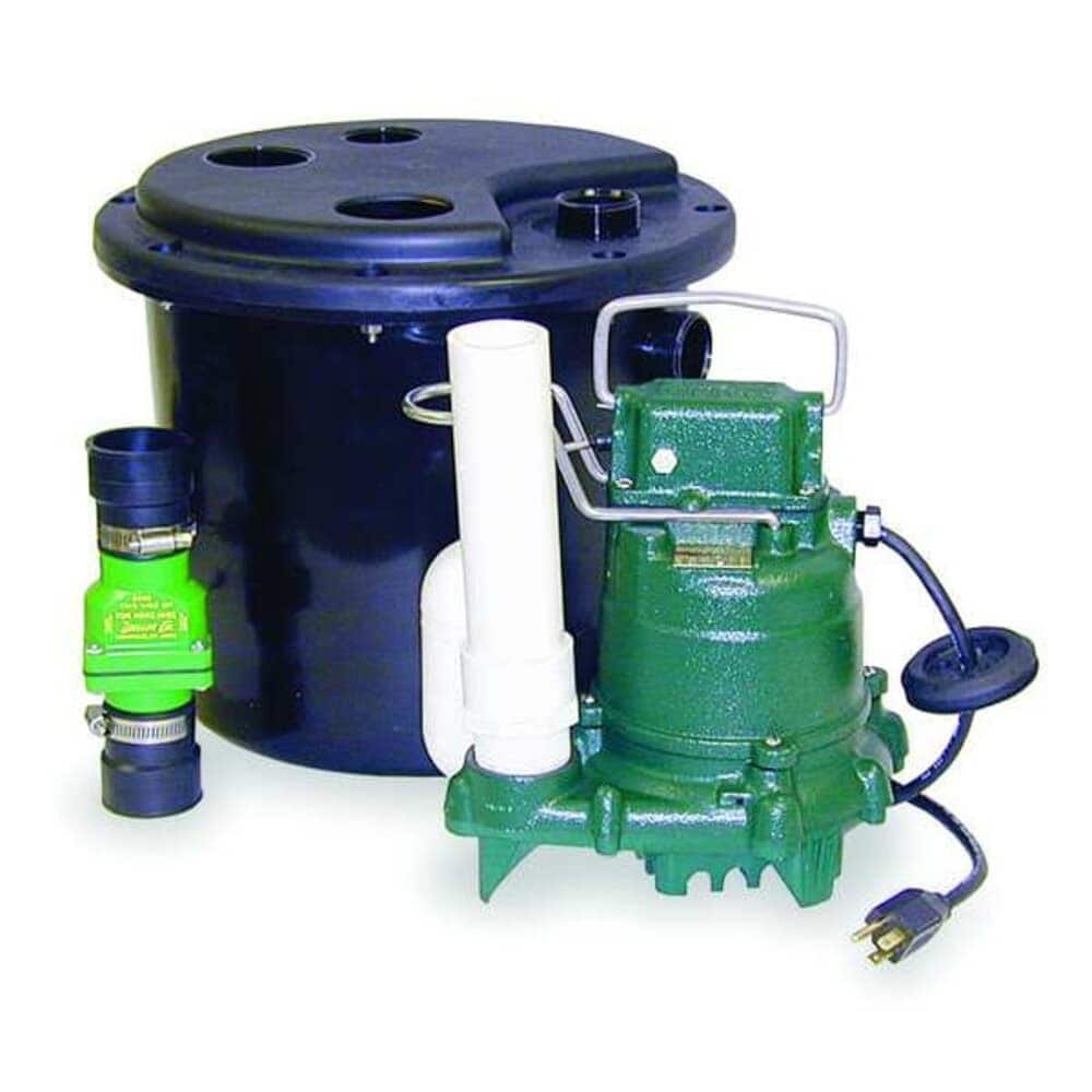 Zoeller - ink Drain Pump System 1/3 hp HP 43 gpm Flow Rate at 5 Ft. of Head 9.7 A Amps Cast Iron