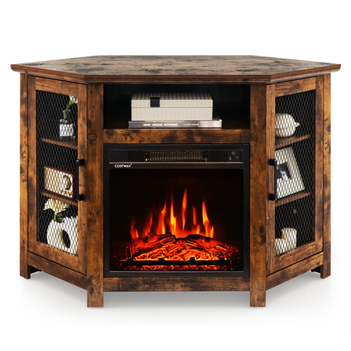 Lowes corner tv stand with fireplace discount
