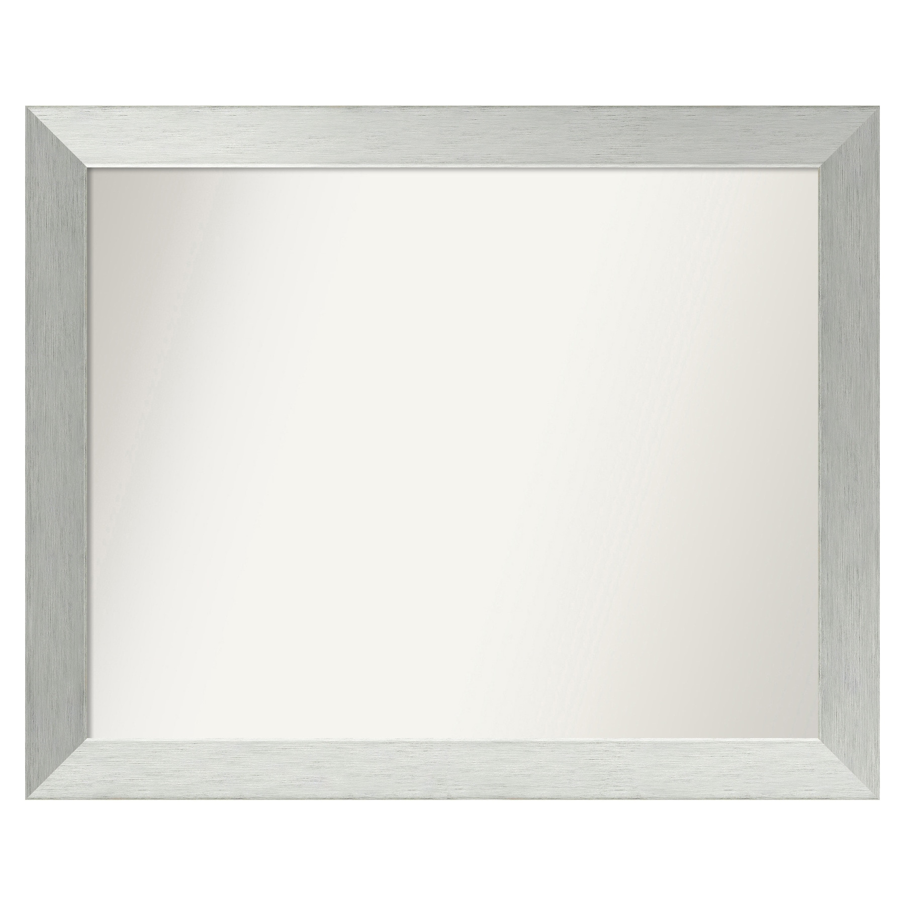 Amanti Art Brushed Sterling Silver Frame 32-in W x 26-in H Silver Framed  Vanity Mirror in the Mirrors department at