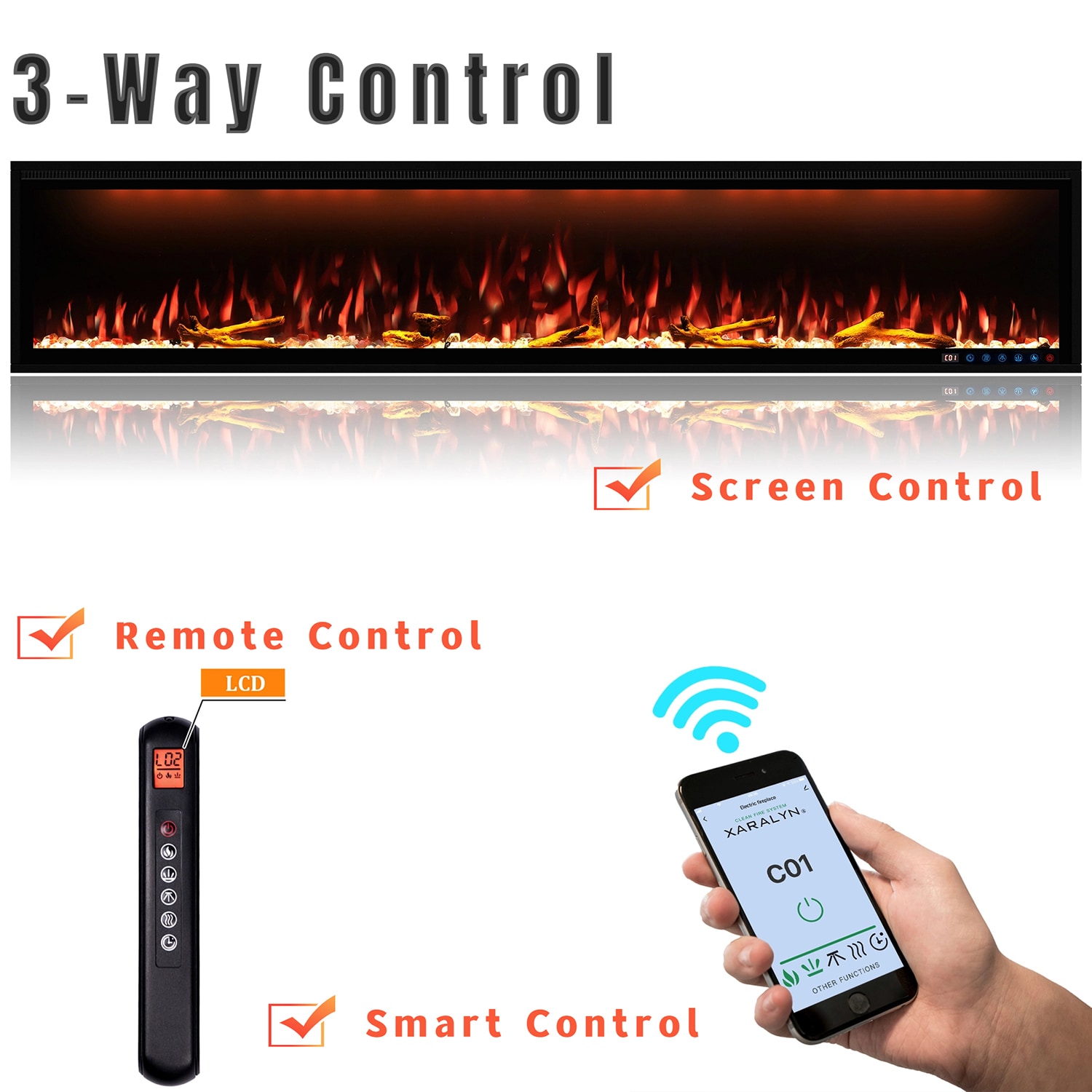 Mondawe MO-BI74Z Electric-Fireplaces - View #4