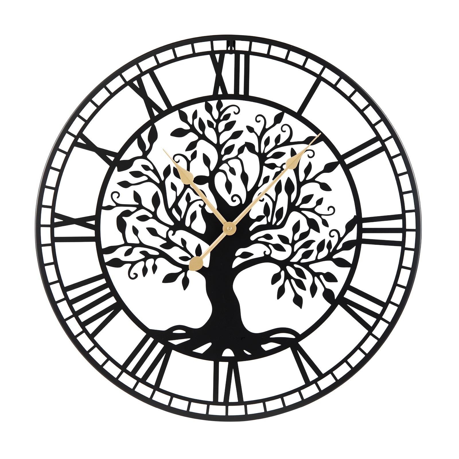 Volenca 27-in Large Tree of Life Metal Wall Clock Non-Ticking for Living Room