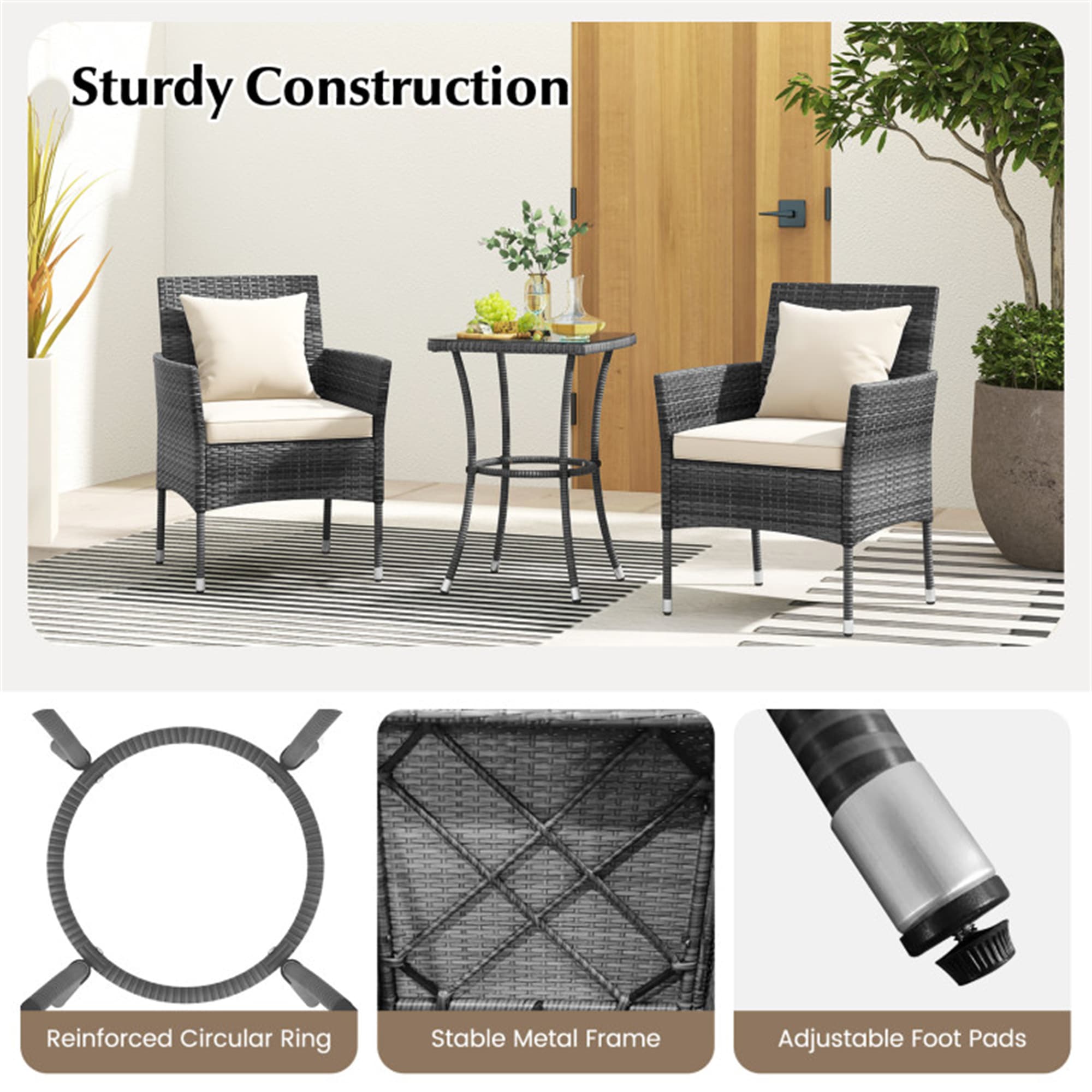 BABOOM BOM-70957WH-OR Patio-Conversation-Sets - View #8