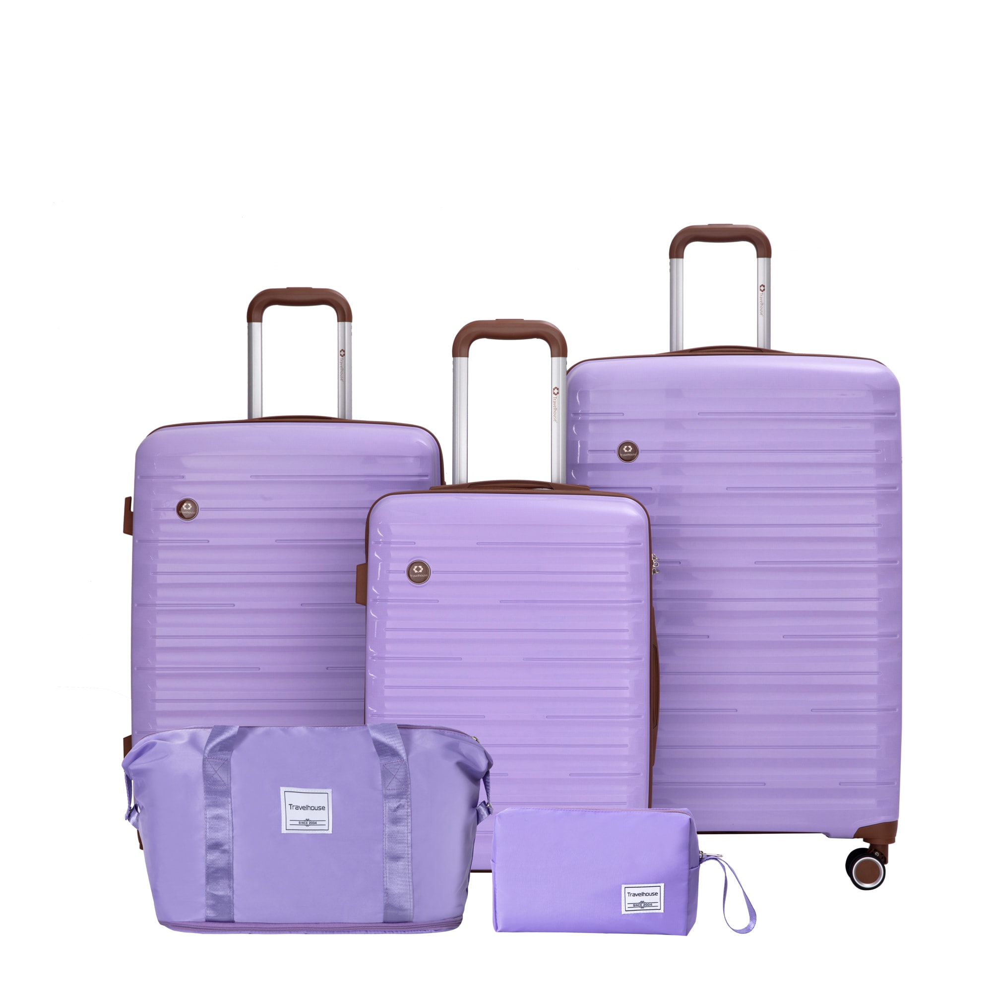 SINOFURN SYD9400001PP 18.7x11.2x29.1 Purple Plastic Hardshell Suitcase set 5 -Bag
