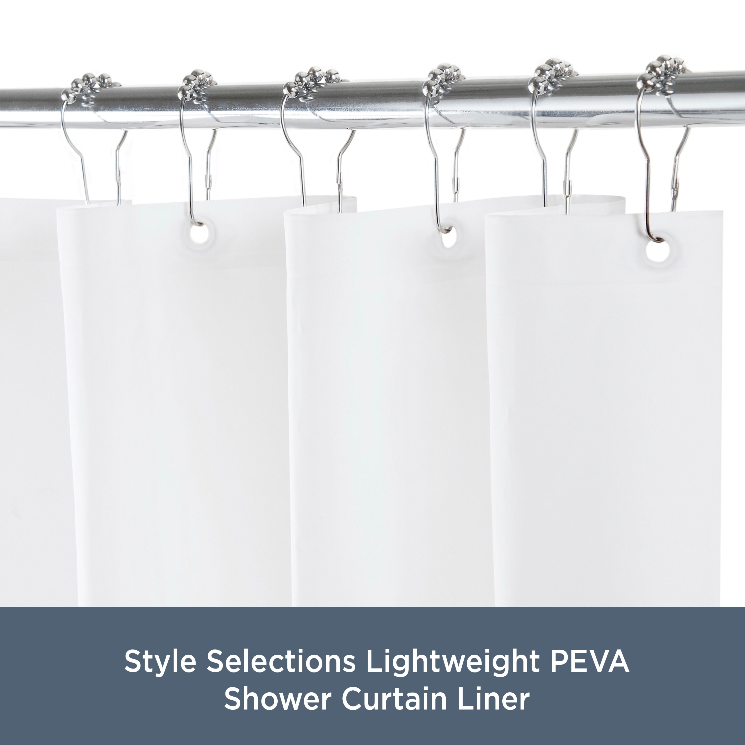Style Selections Lightweight PEVA 70-in W x 72-in L White Solid Eva/Peva Shower Liner