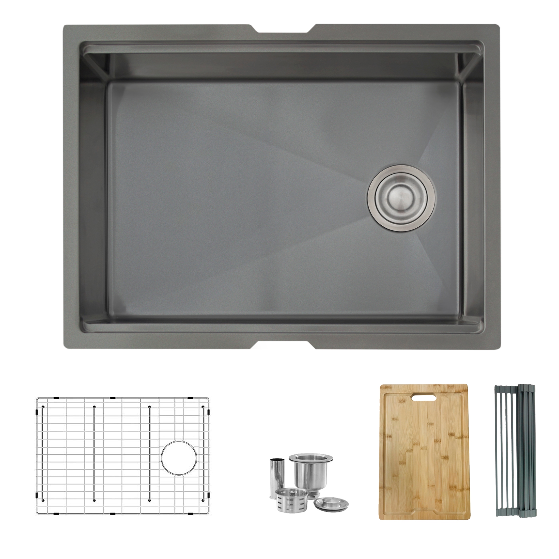 Stylish S-612WN1 Undermount 25-in x 19-in Stainless steel Single bowl 16 -Gauge Workstation Kitchen Sink