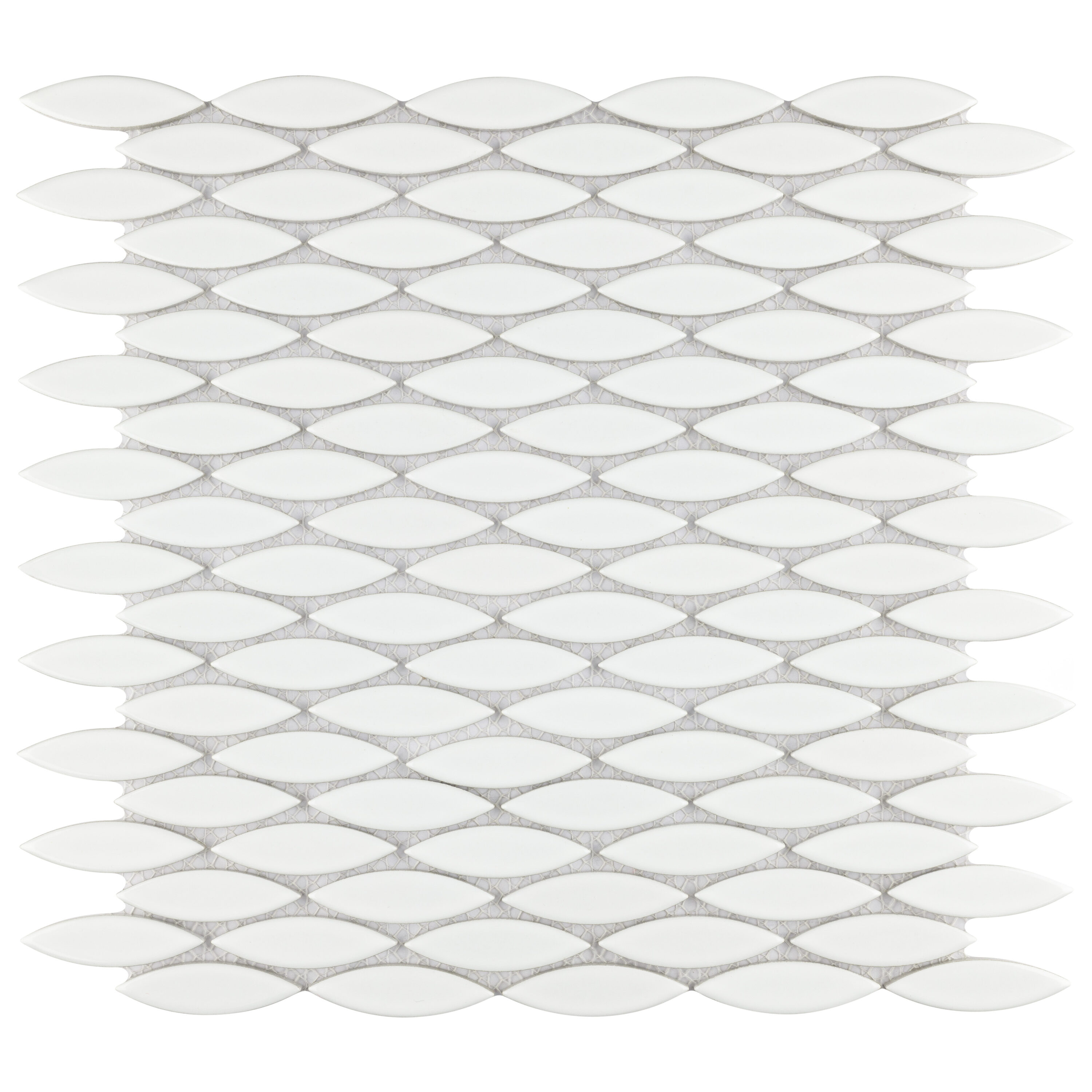 Affinity Tile FNGPESBL Pescado Glossy Blanco 12-in x 13-in Glossy Porcelain Mosaic Floor and Wall Tile ( 5.3-sq ft Carton