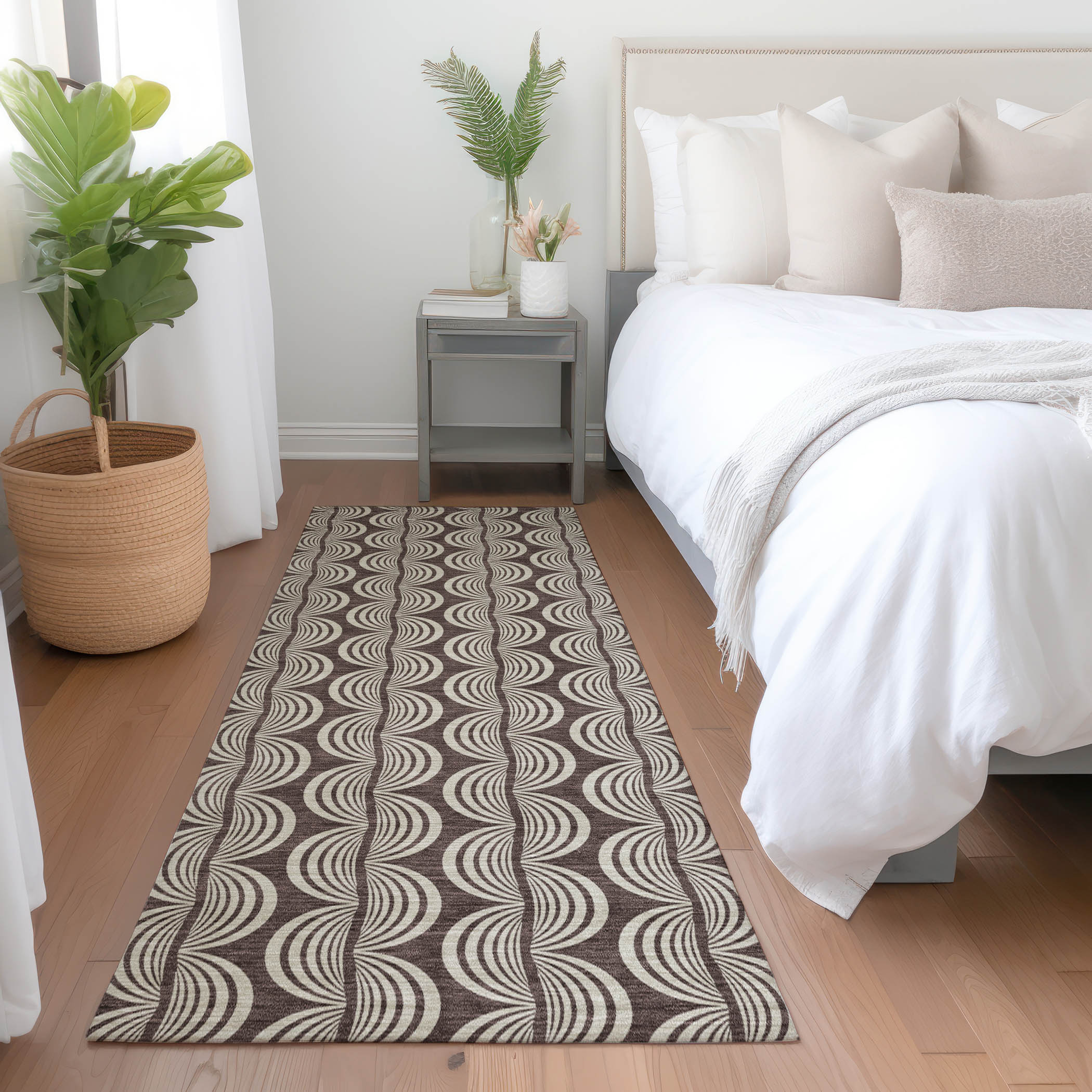Addison Rugs ACN1055FU2X8 Chantille ACN1055FU 2 x 7 (ft) Polyester Fudge Rectangular Indoor/Outdoor Geometric Machine washable Runner rug