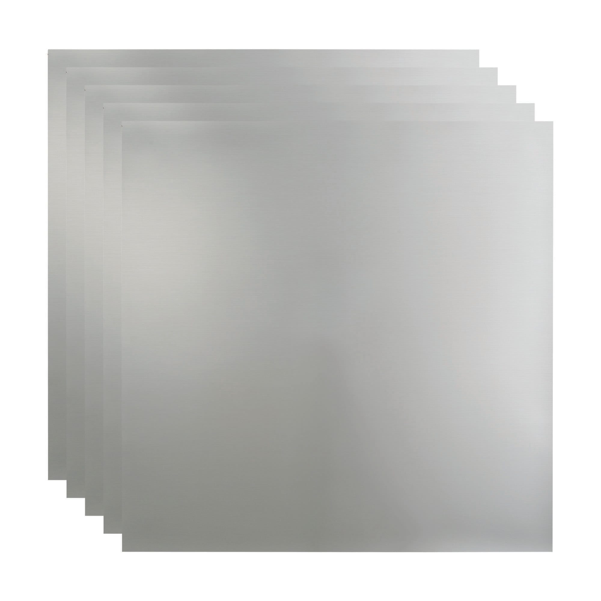 Fasade PL6908 2-ft x 2-ft Flat Panel Brushed Aluminum PVC Drop Ceiling Tile ( 5 -Pack, 20-Sq. Feet / Case )