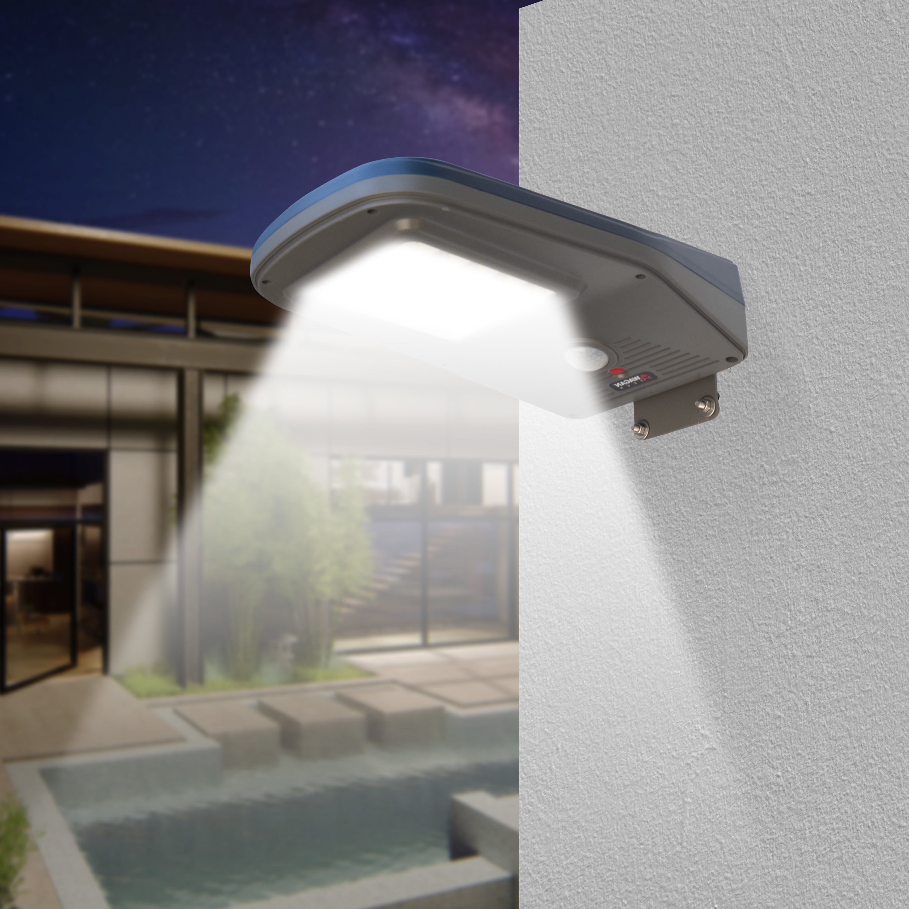 Solar-Powered 3000 Lumen Polycarbonate LED Floodlight with Remote