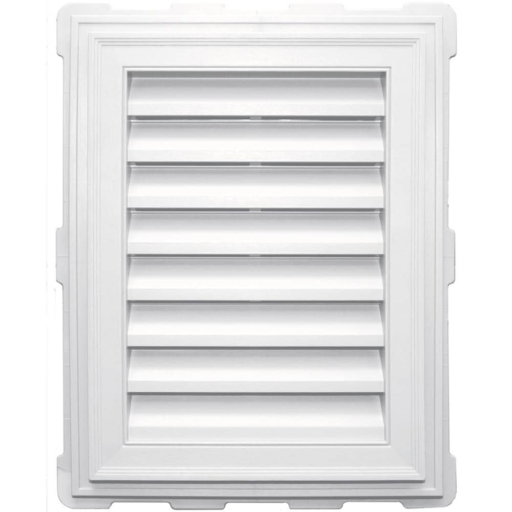 Builders Edge 120071824117 18-in x 24-in Bright White Rectangle Vinyl Gable Louver Vent