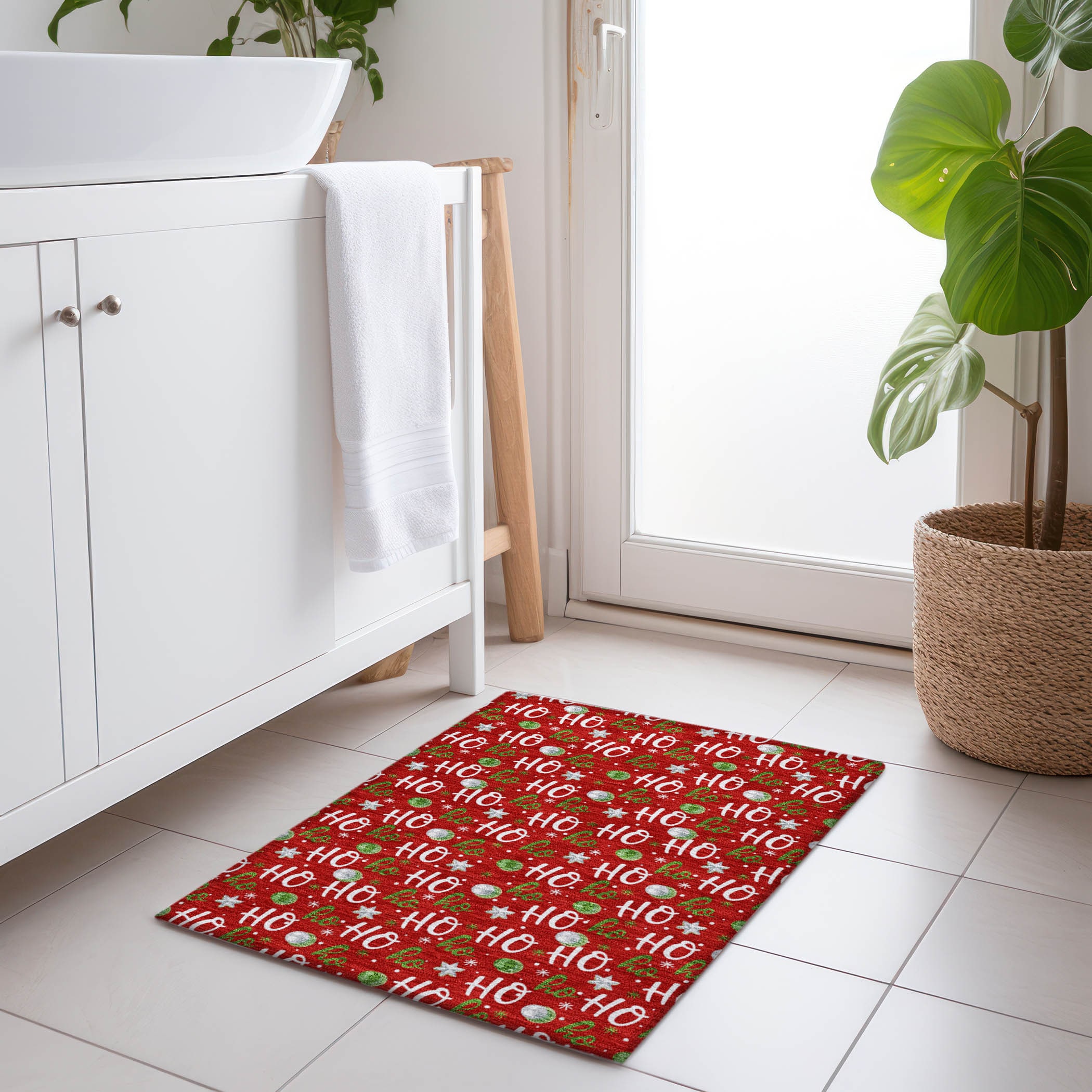 Addison Rugs ACN1810RD20X30 Chantille ACN1810RD 1 x 2 (ft) Loomed Polyester Red Rectangular Indoor/Outdoor Machine washable Area rug