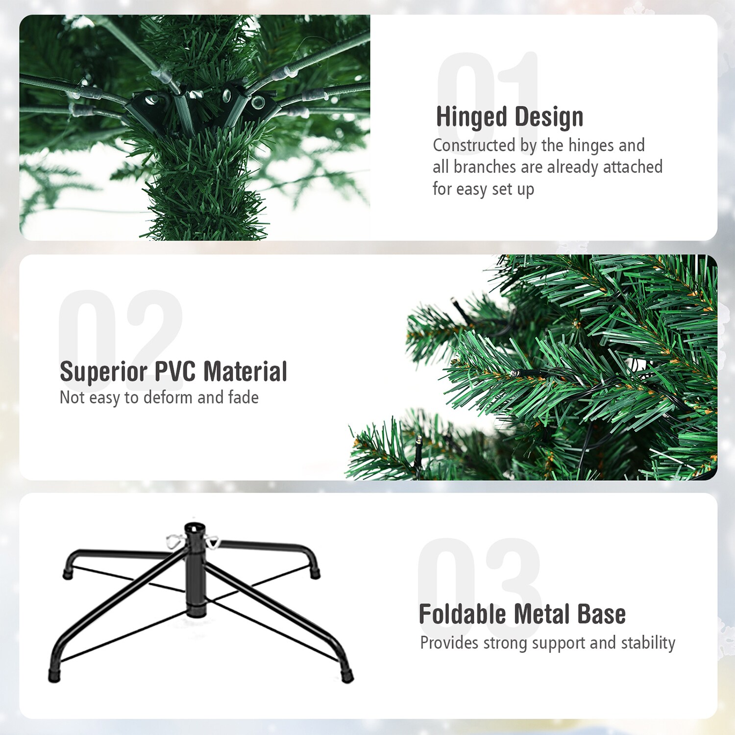 WELLFOR HYJ20640 Artificial-Christmas-Trees - View #5