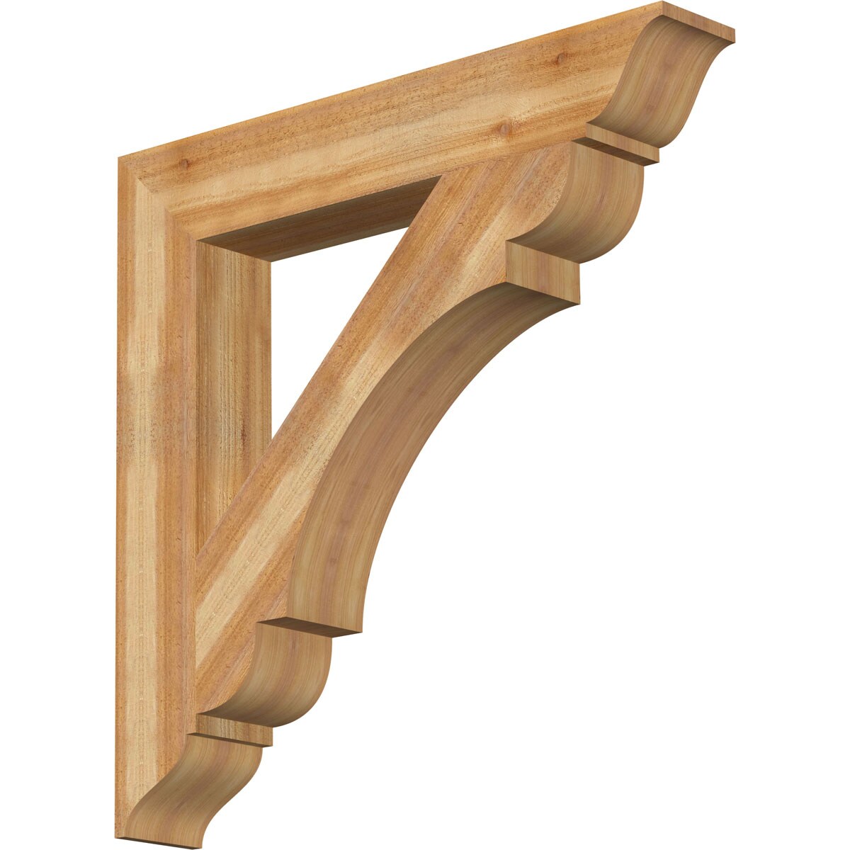 Ekena Millwork BKT06X38X38OLY01RWR Olympic traditional rough sawn 6-in x 38-in x 38-in Western red cedar Brown Wood Standard bracket